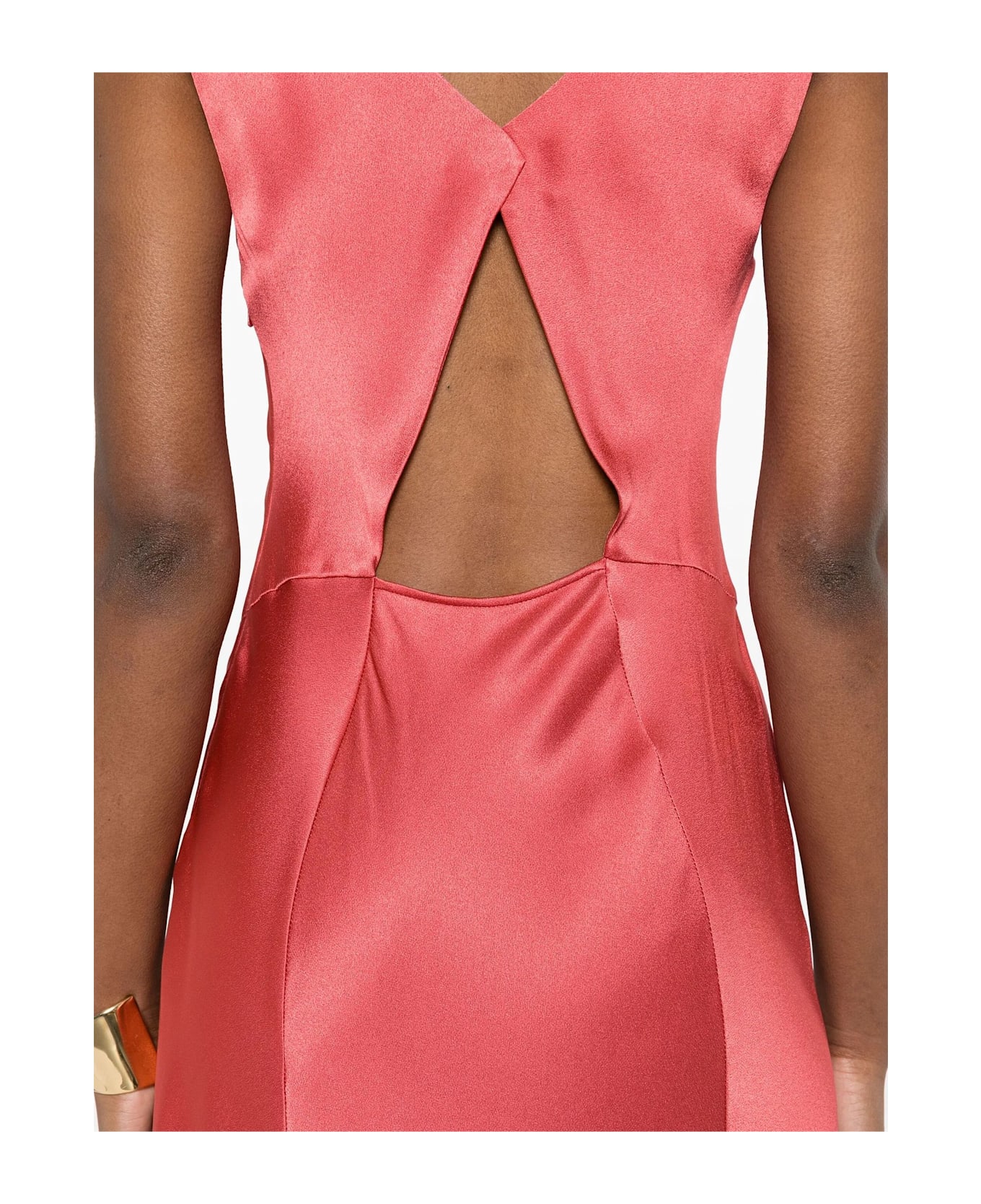 Alberta Ferretti Silk Gown - Coral Red