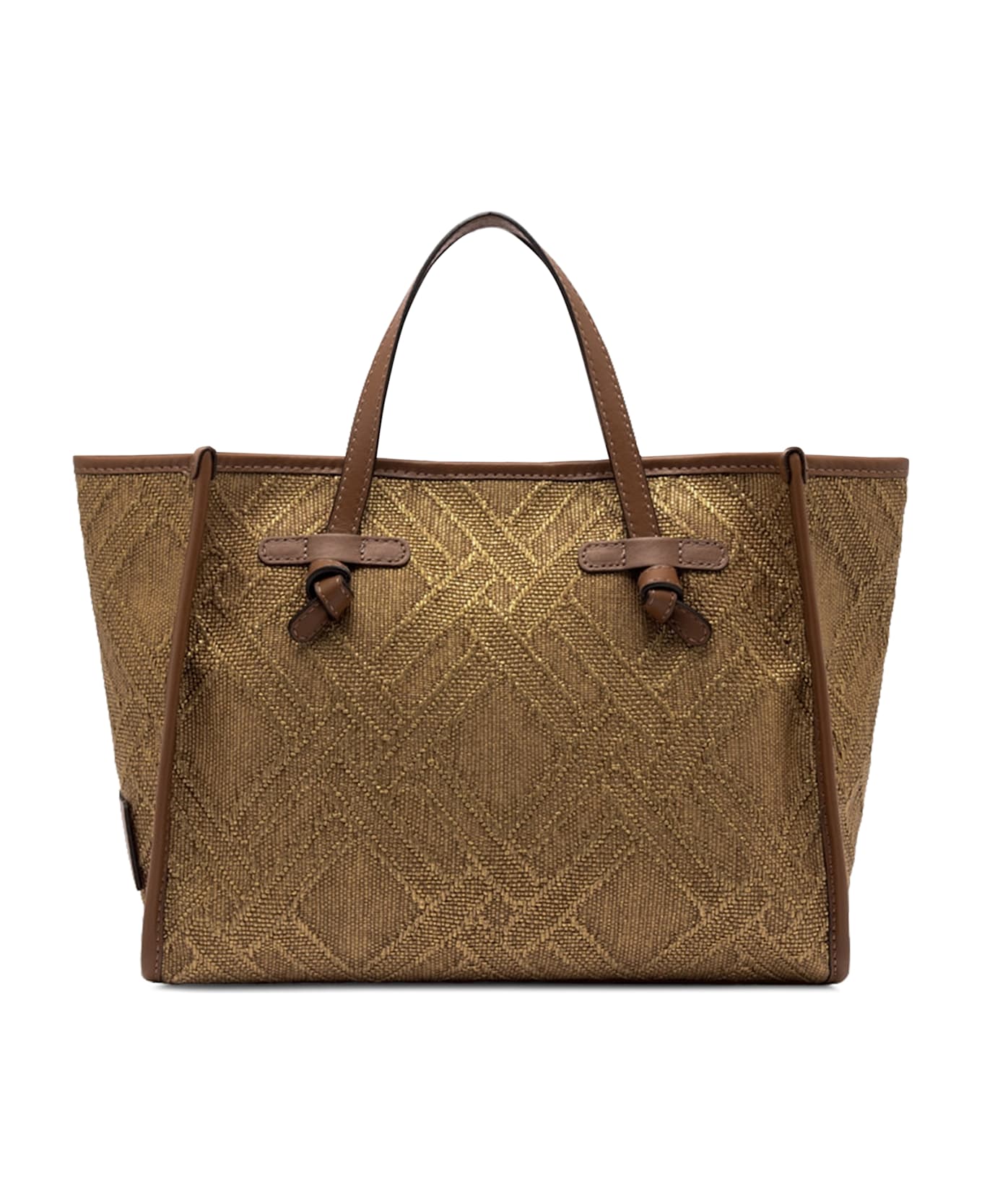 Gianni Chiarini Marcella Canvas And Leather Shopping Bag - Bronze