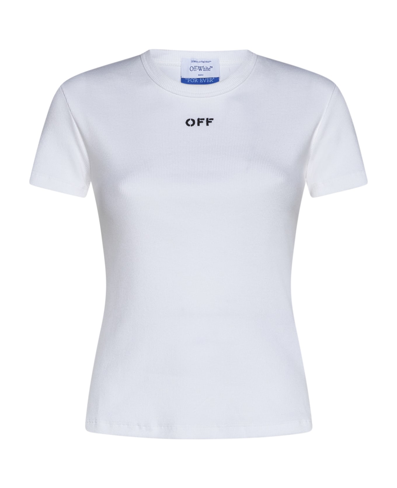 Off-White White T-shirt With Logo - White BLACK Tシャツ