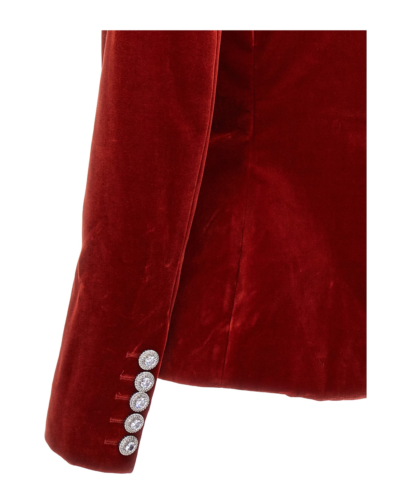 Alexandre Vauthier Double Breast Velvet Blazer Jacket - Red ブレザー