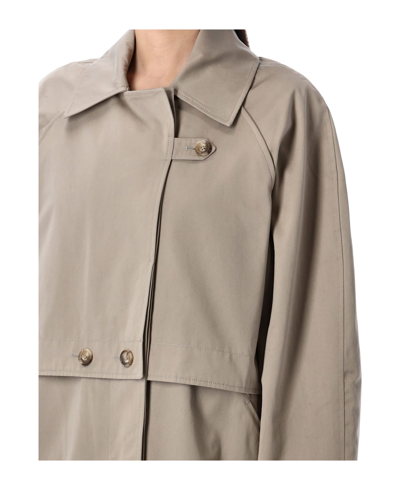 REMAIN Birger Christensen Long Trench Coat - CROCKREY BEIGE