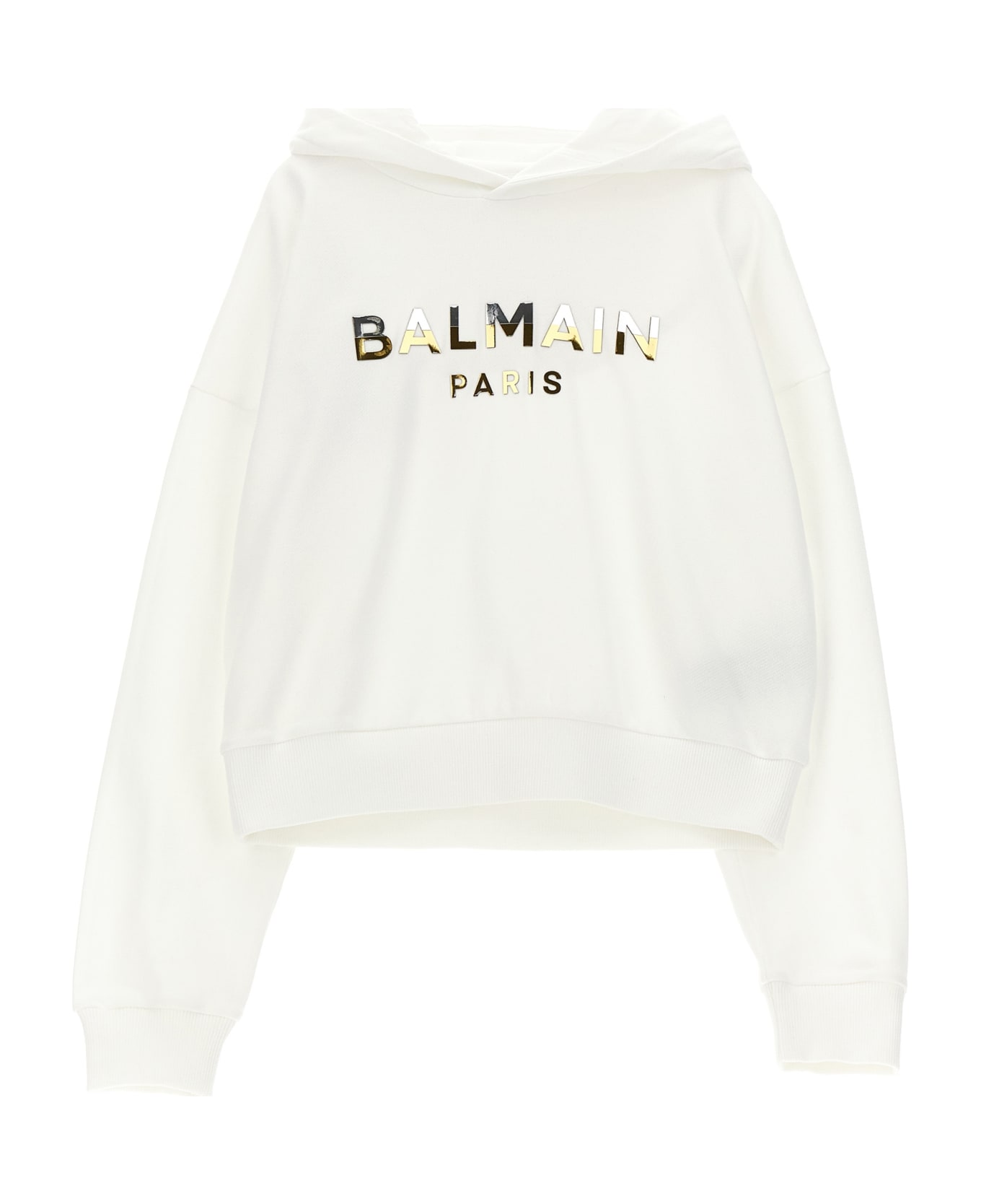 Balmain Logo Hoodie - White ニットウェア＆スウェットシャツ