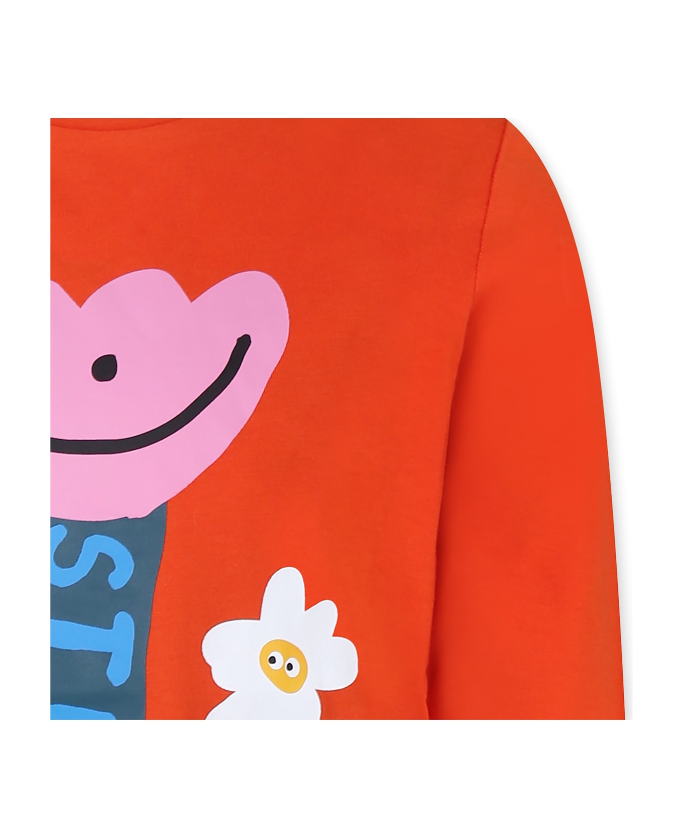 Stella McCartney Kids Orange T-shirt For Girl With Flowers - Orange