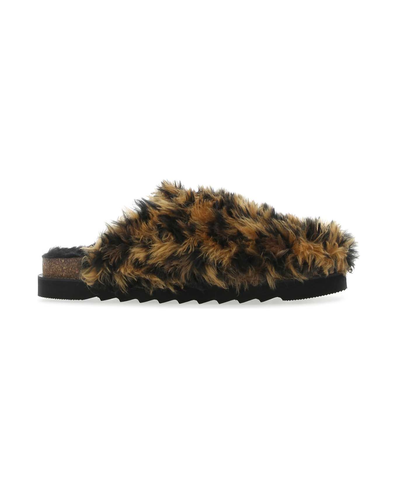 Palm Angels Printed Eco Fur Slippers - 6110
