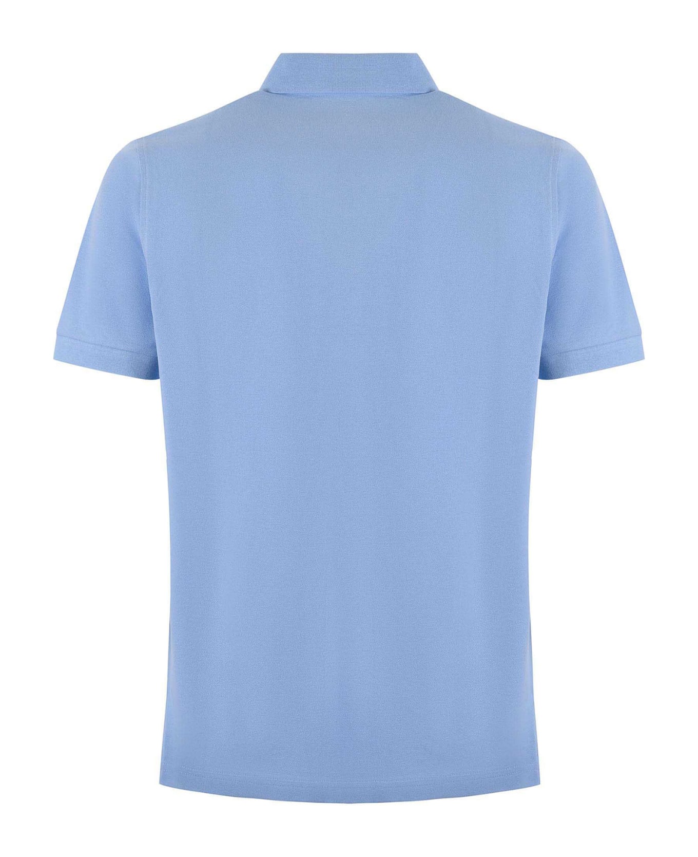 Fay Light Blue Short-sleeved Polo Shirt In Cotton - AZZURRO