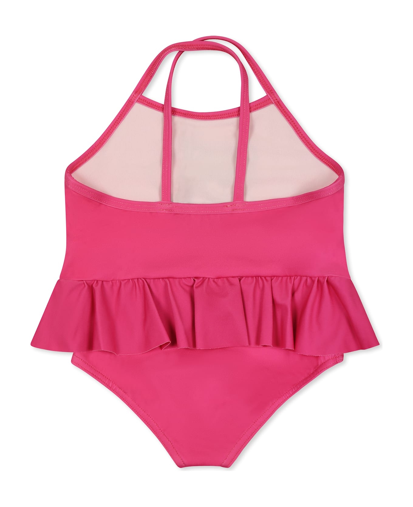 Moschino Fuchsia One-piece Swimsuit For Baby Girl With Teddy Bear - Fuchsia
