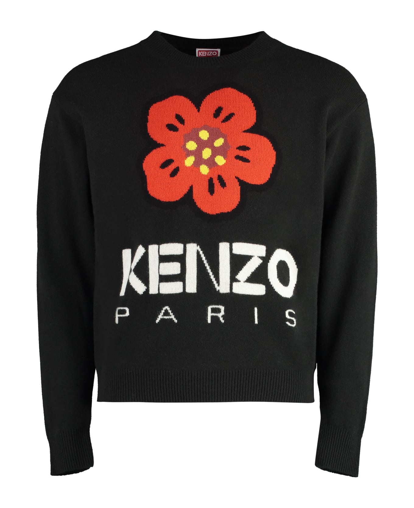 Kenzo Crew-neck Wool Sweater - black フリース