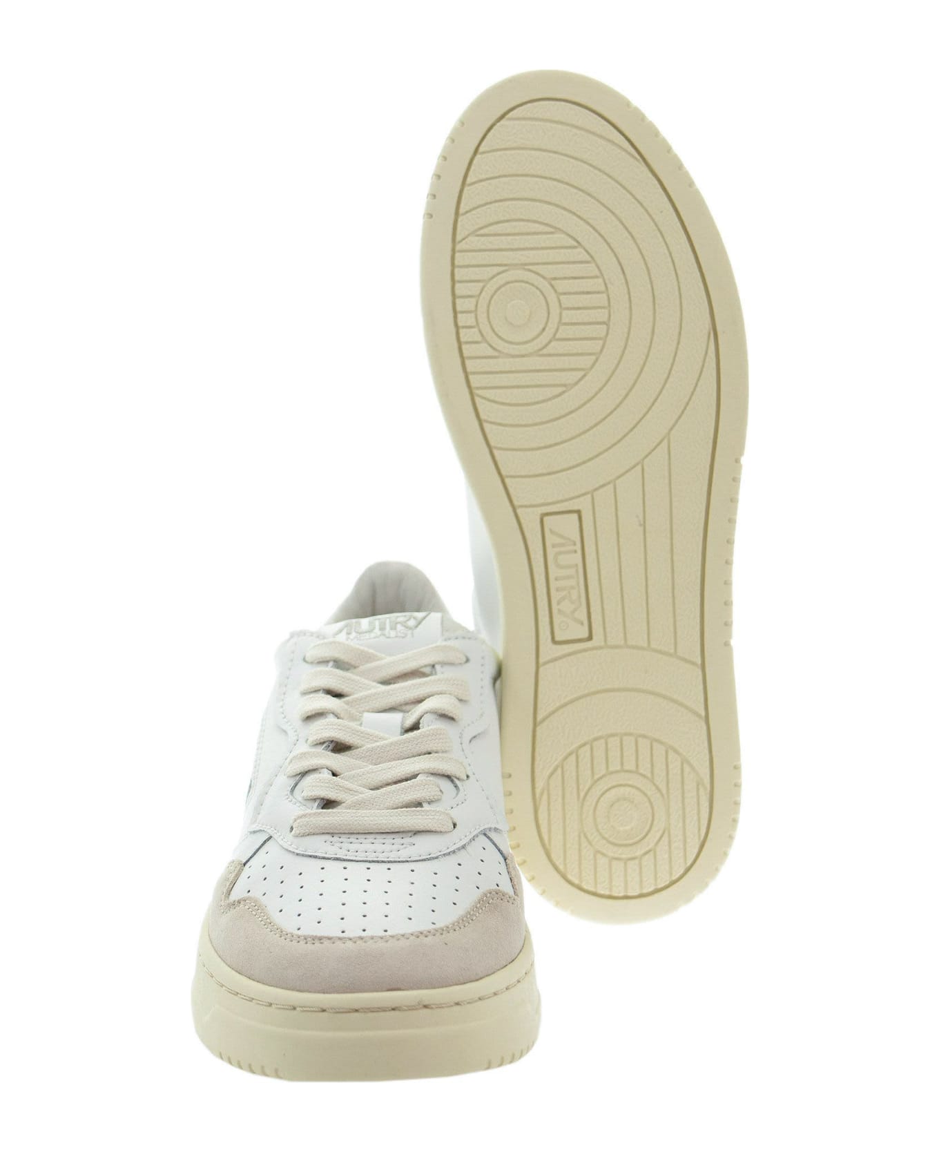 Autry Medalist Low - Leather And Suede Sneakers - White