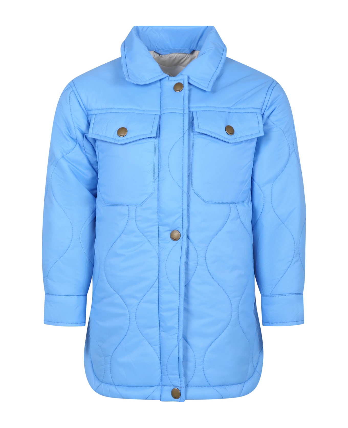 Molo Light Blue Down Jacket For Kids - Light Blue