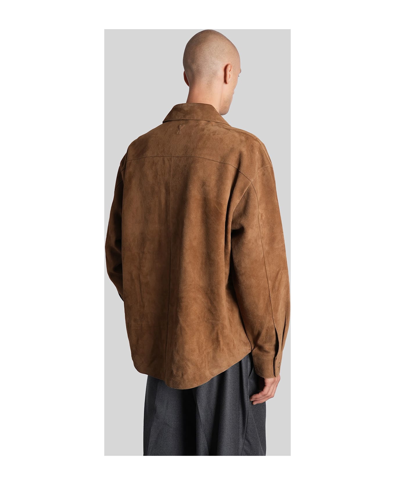 Ami Alexandre Mattiussi Shirt In Brown Suede - brown