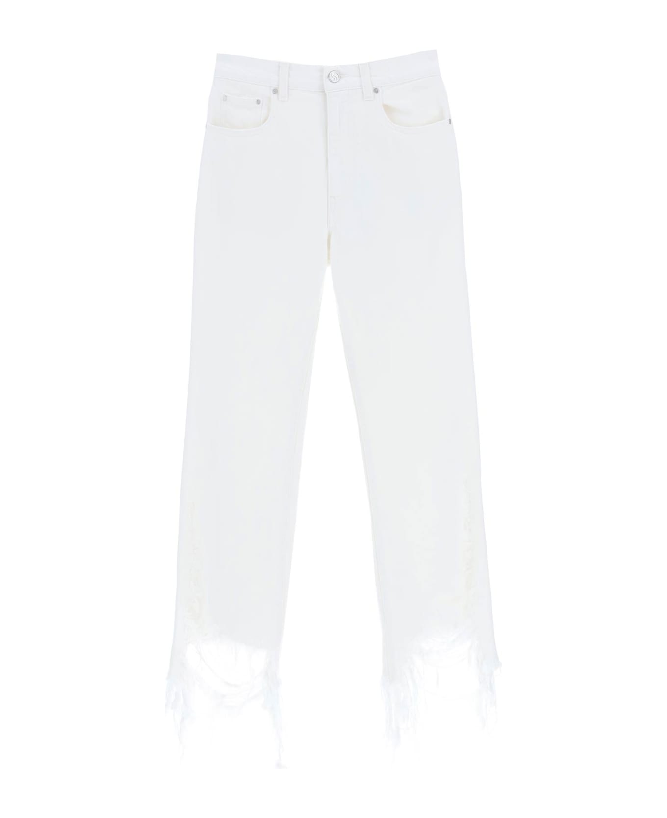 Stella McCartney Destroyed Hem Jeans - WHITE (White) デニム