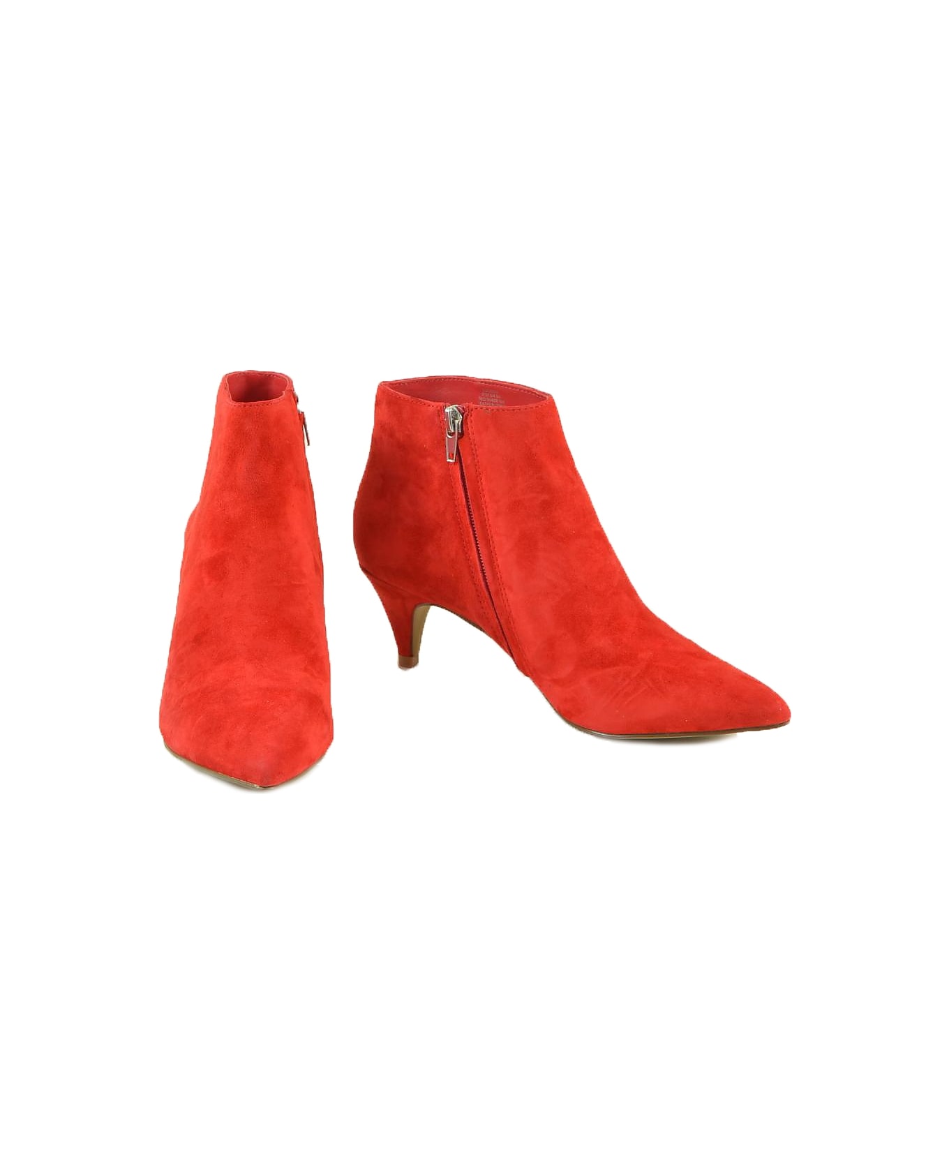 red kitten heel booties