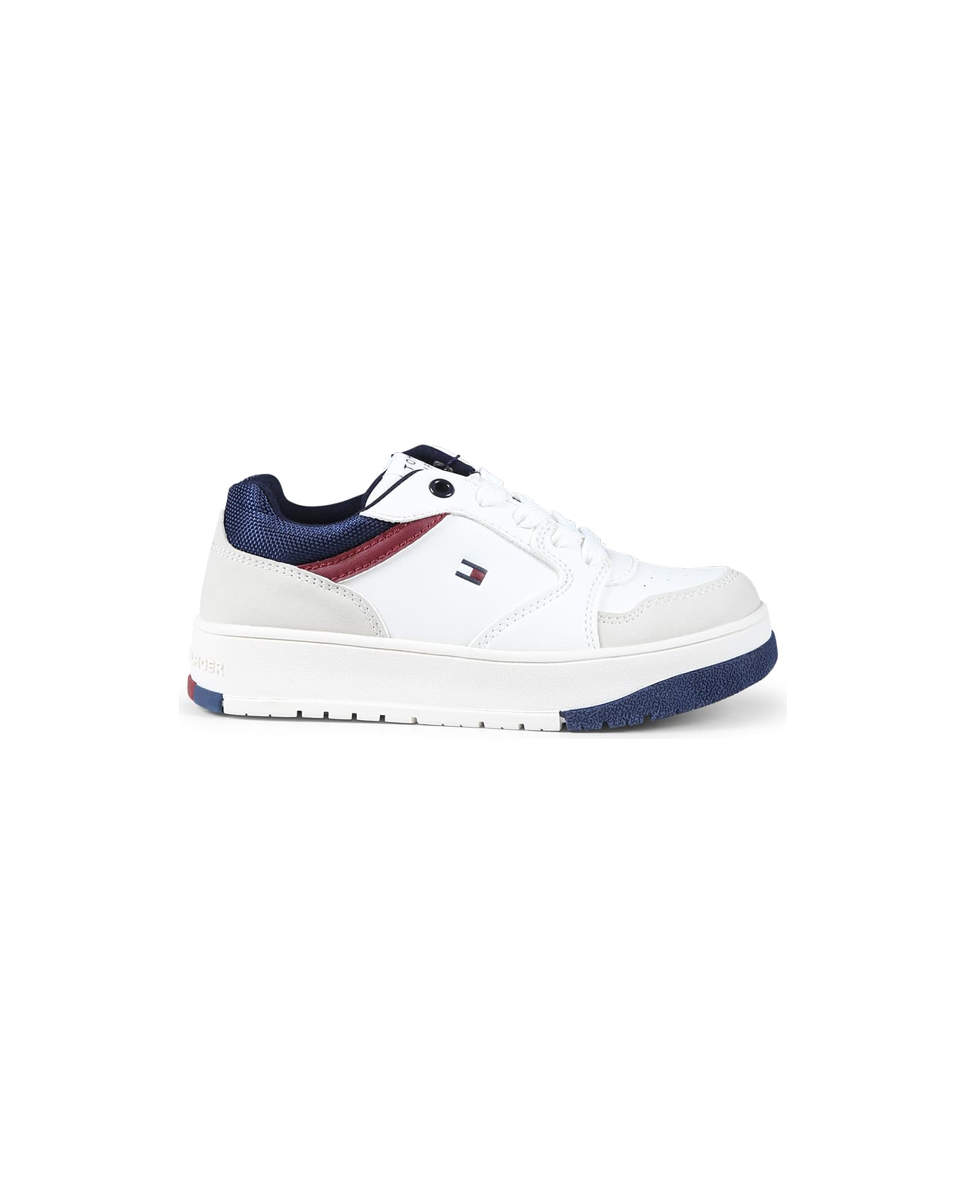 Tommy Hilfiger Ivory Sneakers For Kids With Logo - Ivory