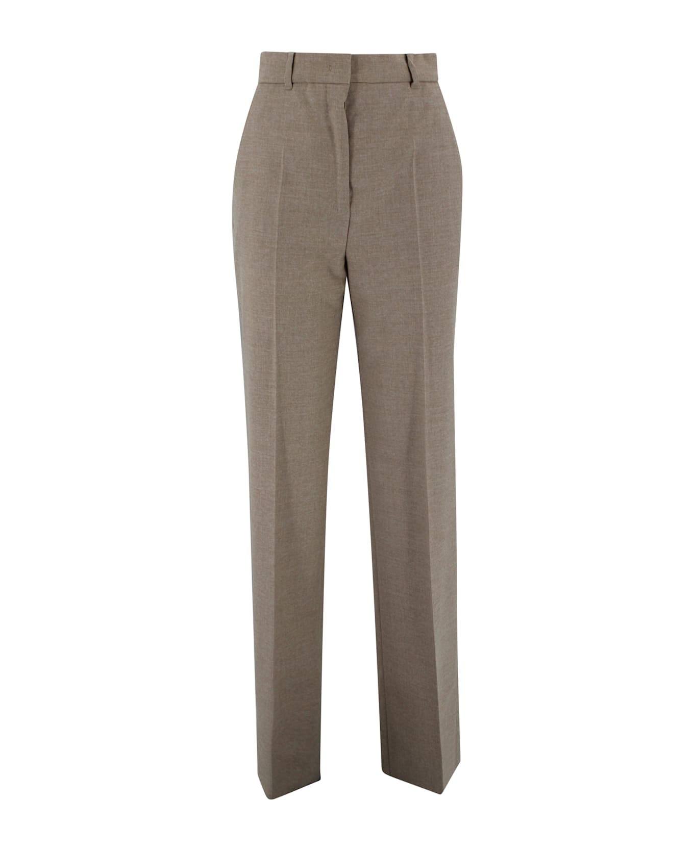 Max Mara Studio Stretch Flannel Trousers - Beige