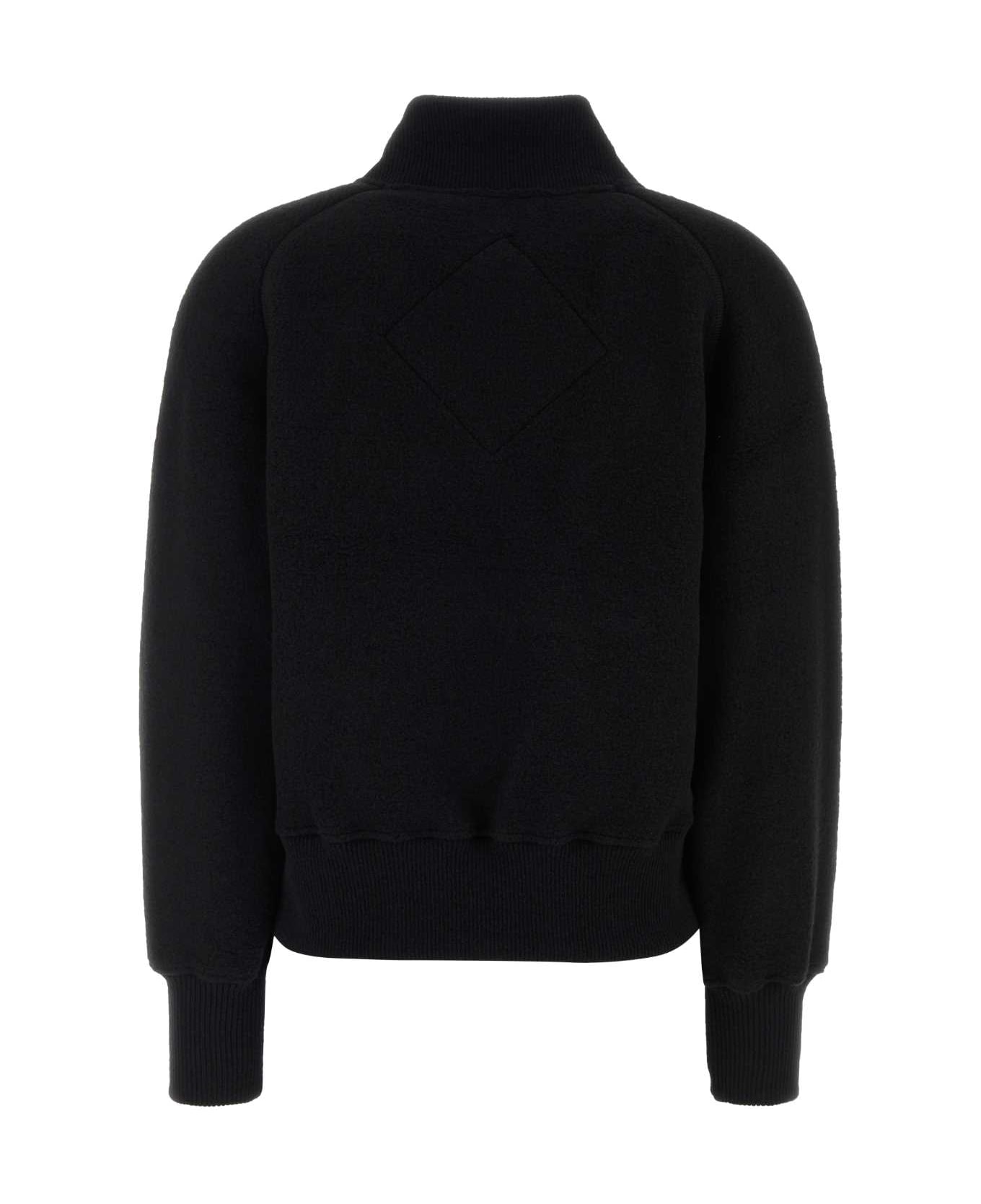 Canada Goose Black Wool Blend Sierra Fleece Bomber Jacket - Black