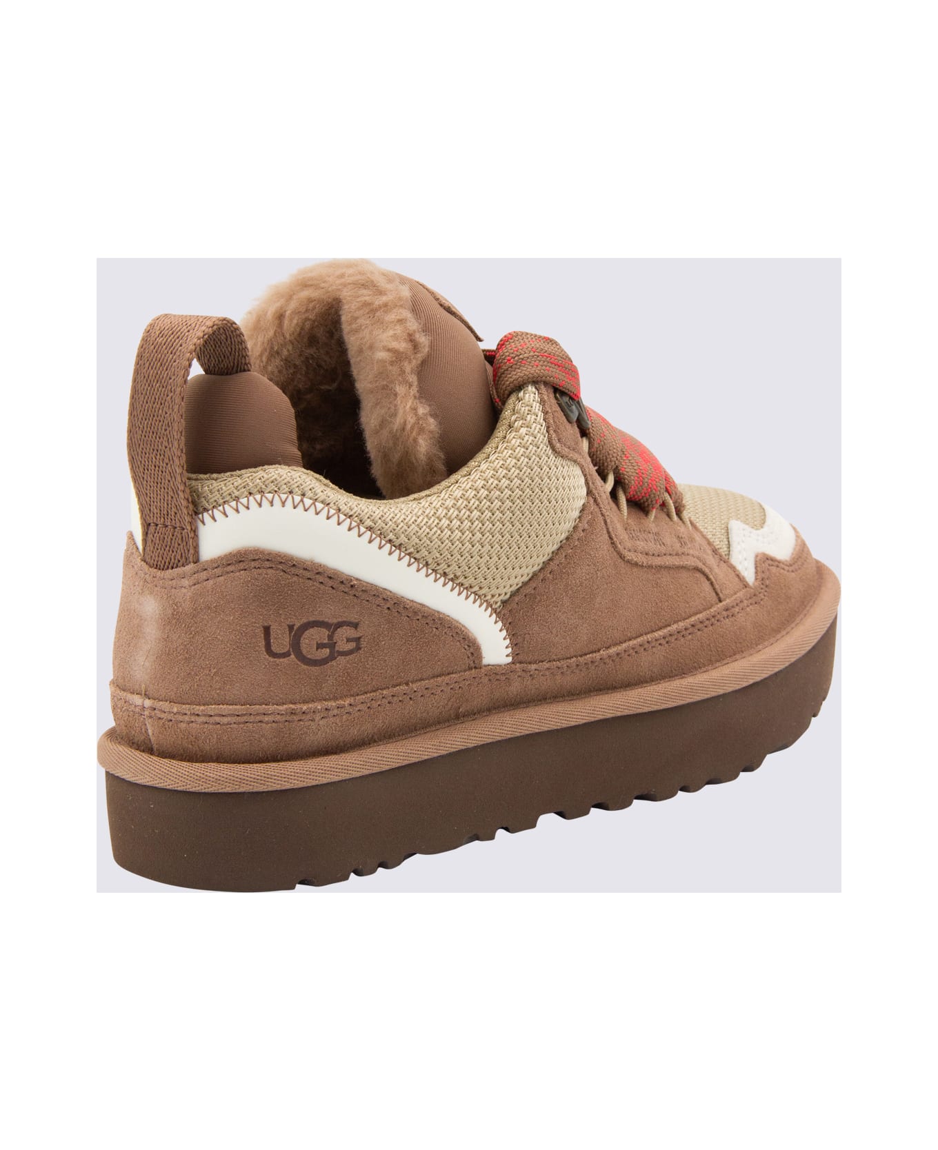 UGG Beige Leather Sneakers - ROCKY OAK