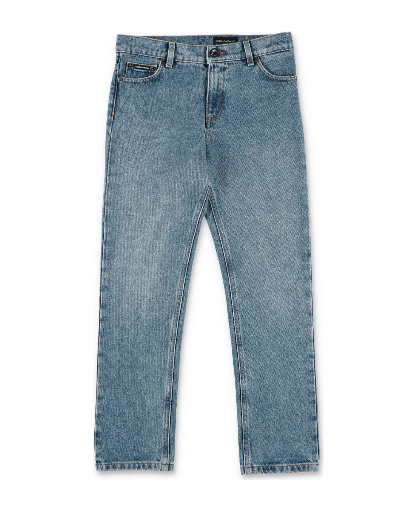 Dolce & Gabbana Jeans Blu Chiaro In Denim Di Cotone Bambino - Blu