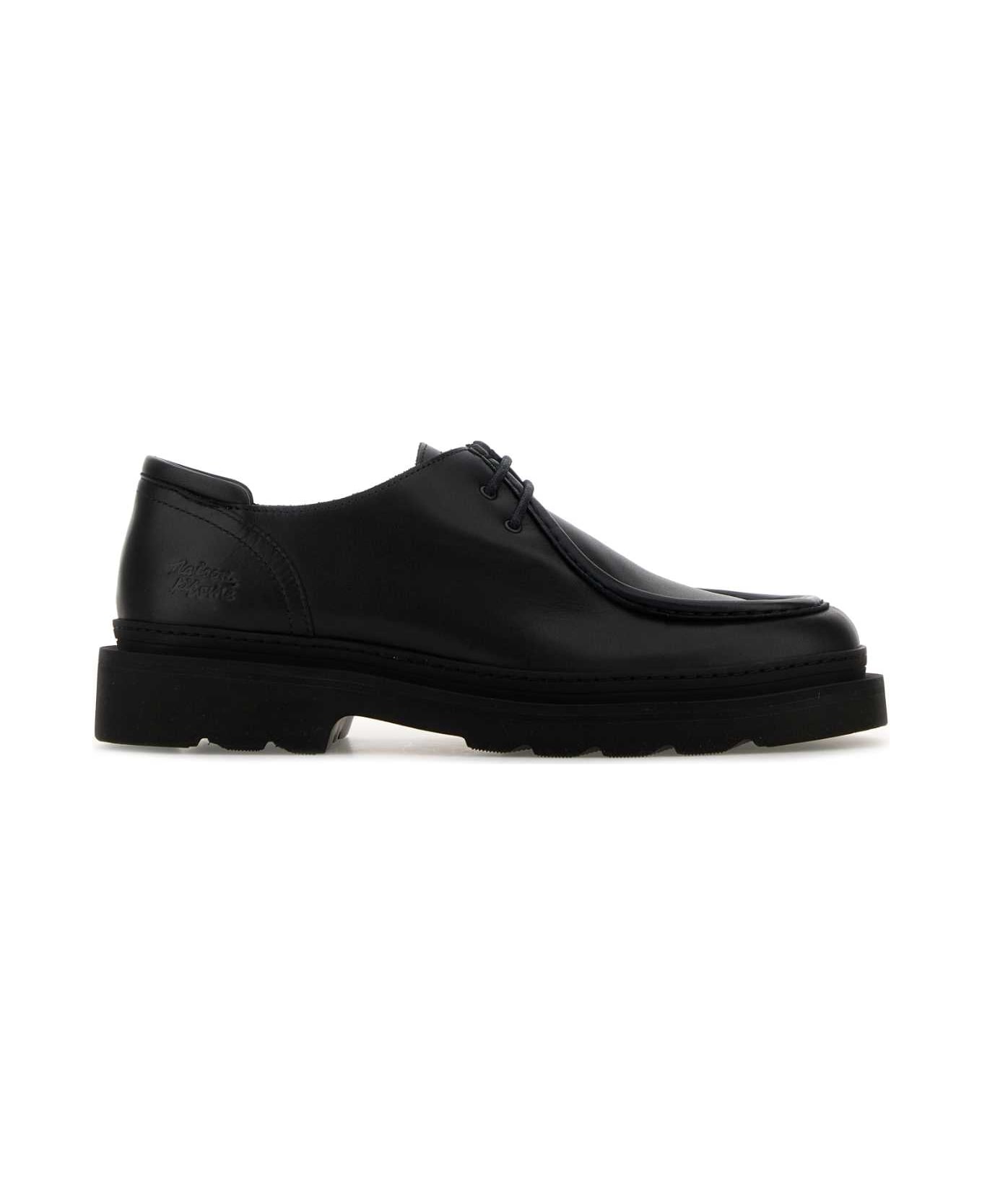 Maison Kitsuné Black Leather Lace-up Shoes - BLACK