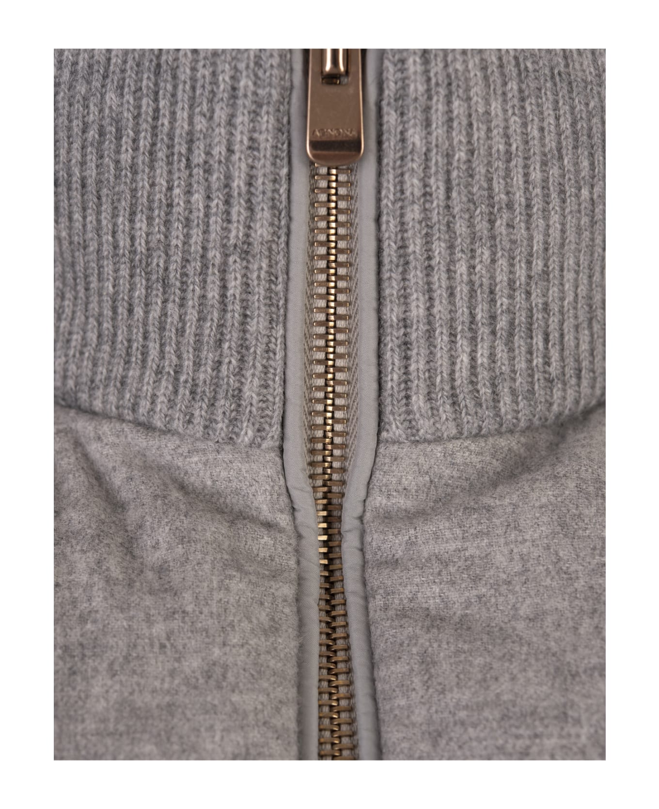 Agnona Beige Cashmere Padded Gilet - Grey