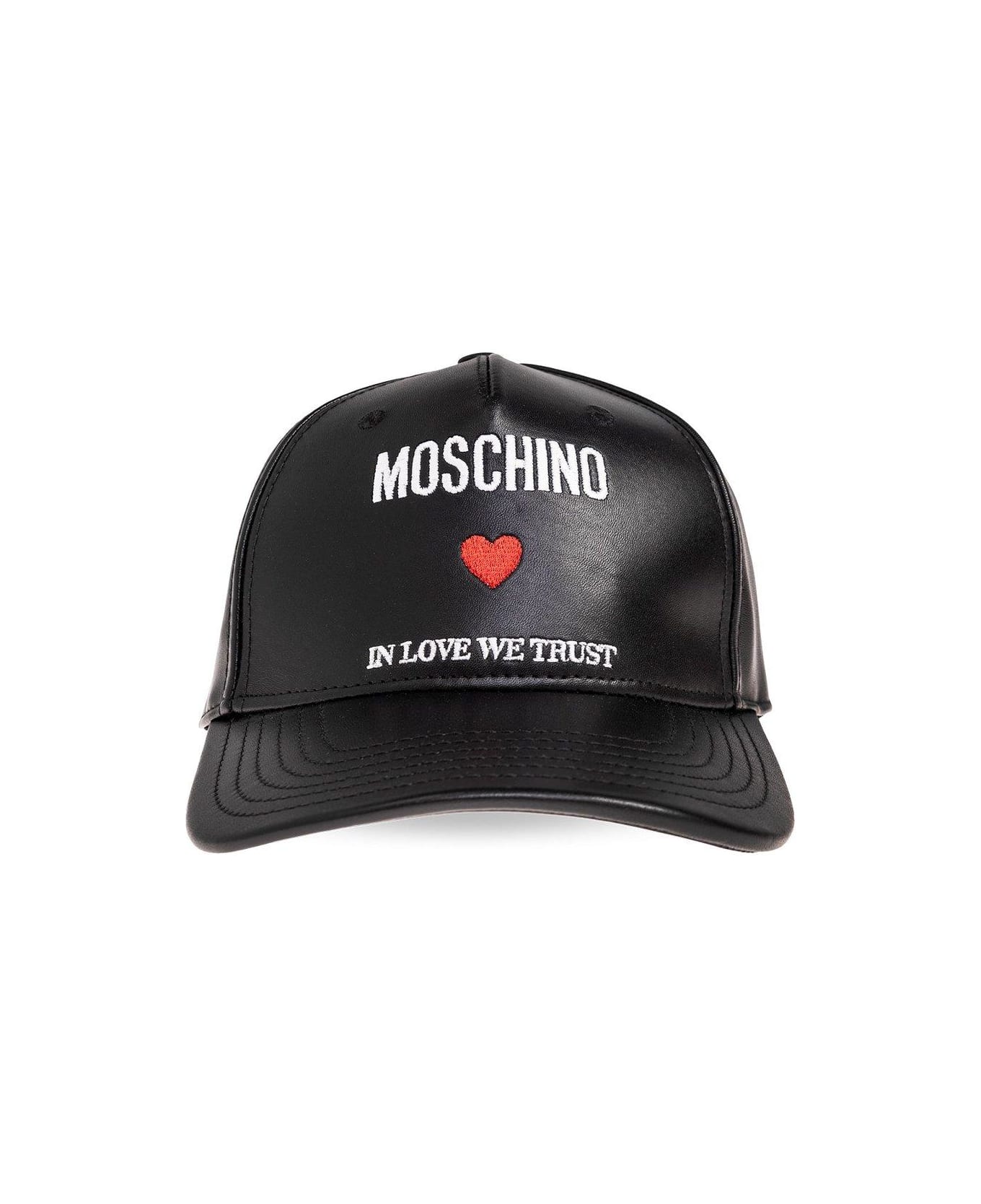 Moschino Logo Embroidered Baseball Cap - BLACK