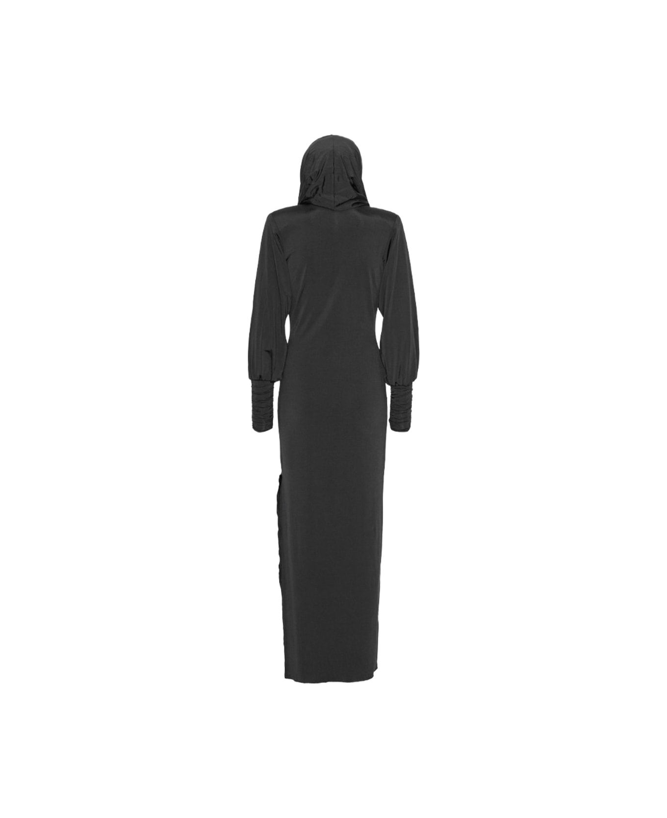 Rotate by Birger Christensen Long Dress With Hood - BLACK