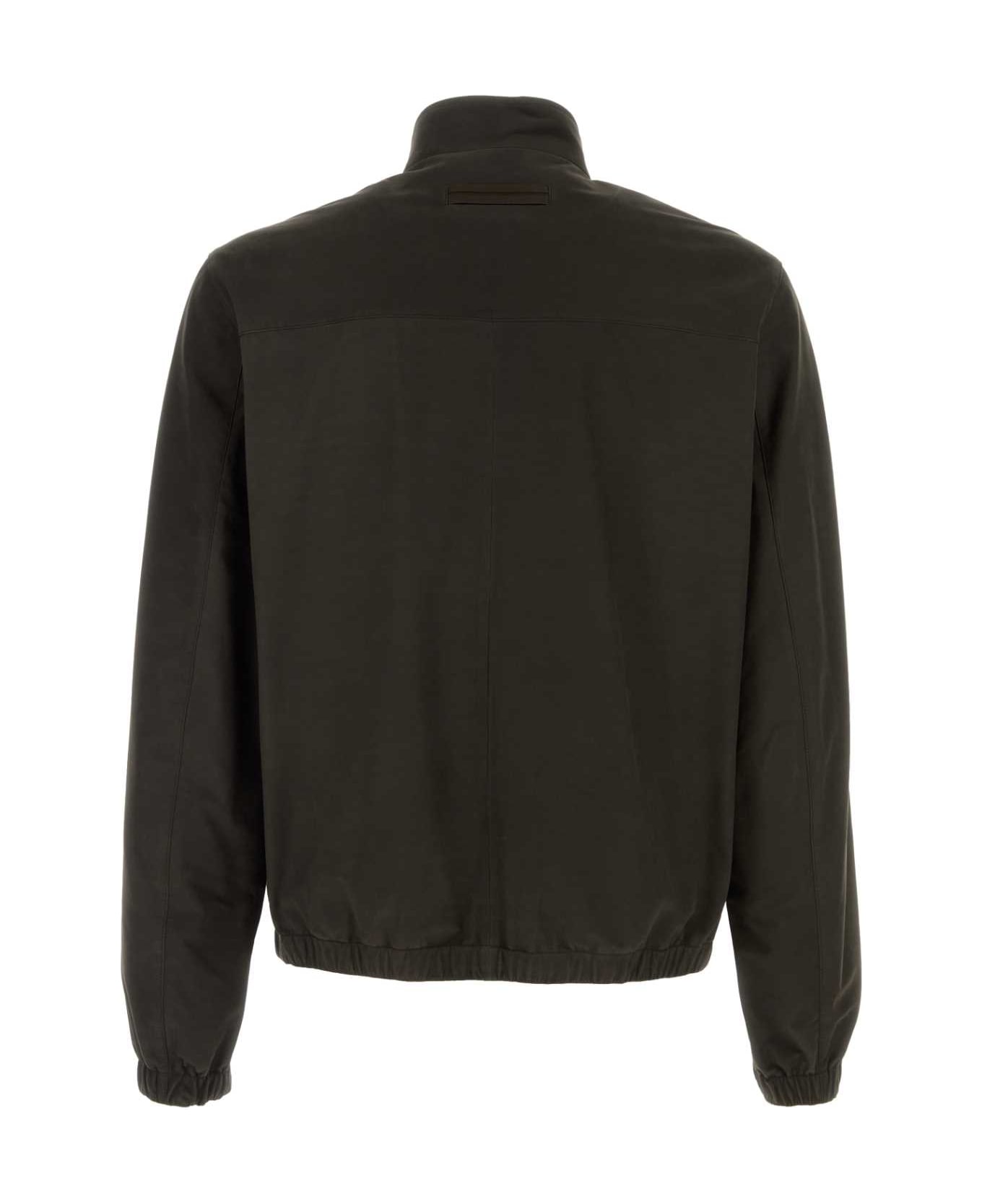 Zegna Dark Brown Leather Reversible Jacket - M09R