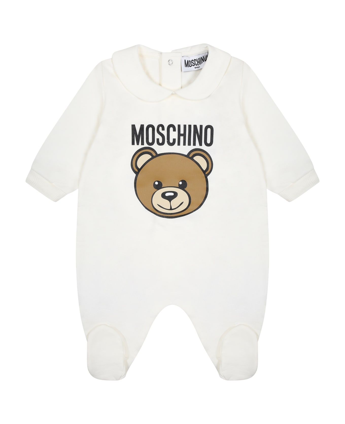Moschino White Babygrow For Baby Kids With Teddy Bear - White ボディスーツ＆セットアップ