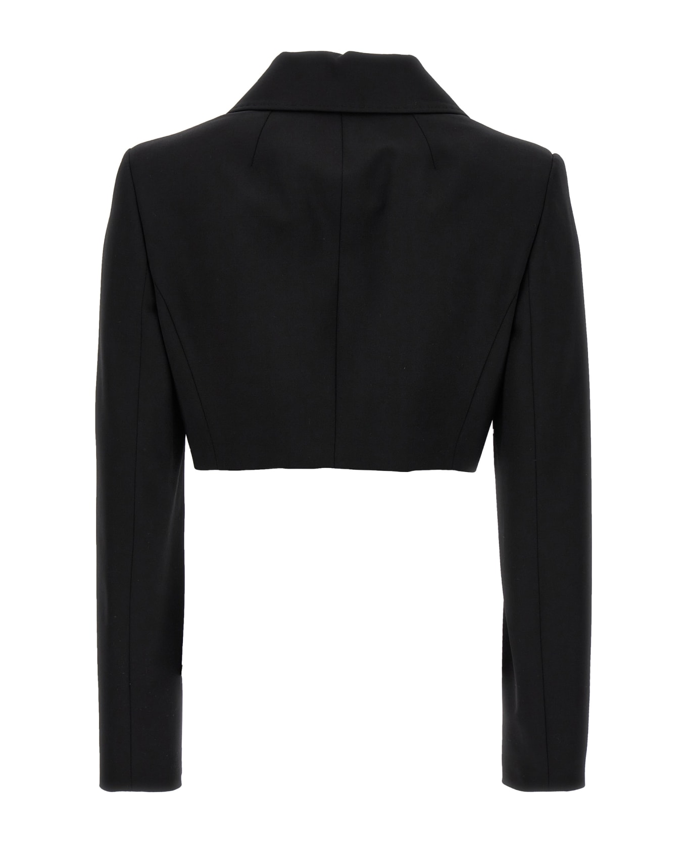 Dolce & Gabbana Double-breasted Cropped Stretch Wool Blazer - Black ジャケット