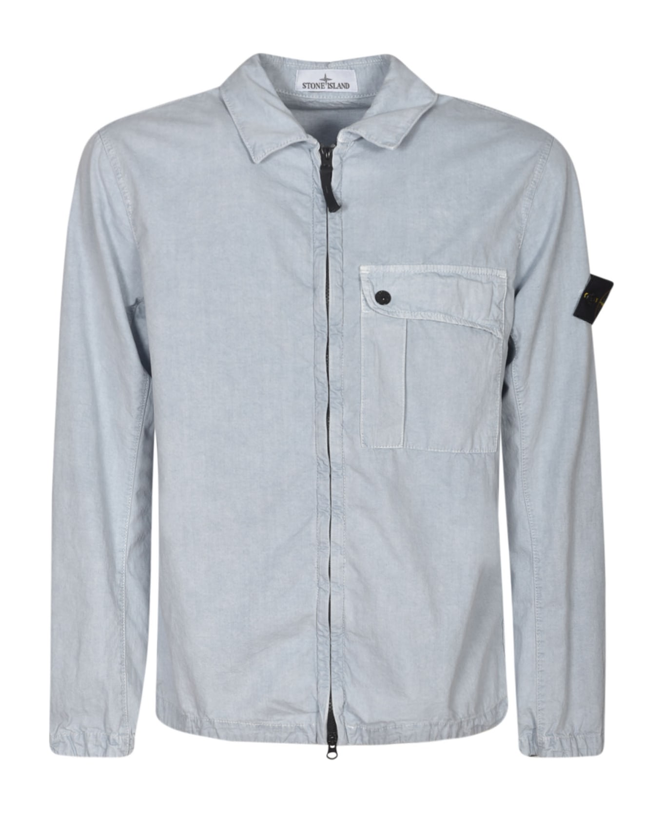 Stone Island Pocket Zipped Oversized Shirt - Sky Blue シャツ