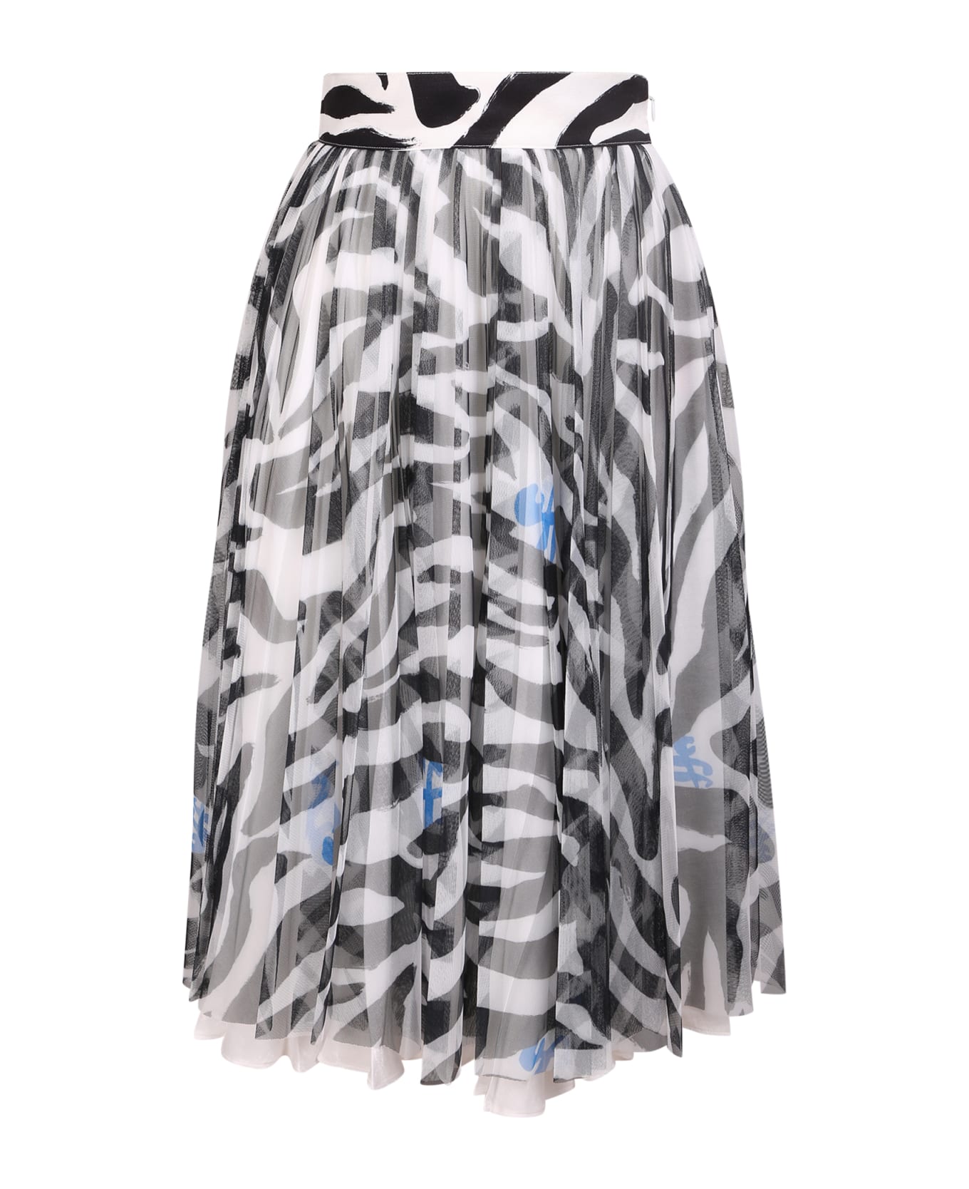Off-White Leopard Print Pleated Skirt - White スカート