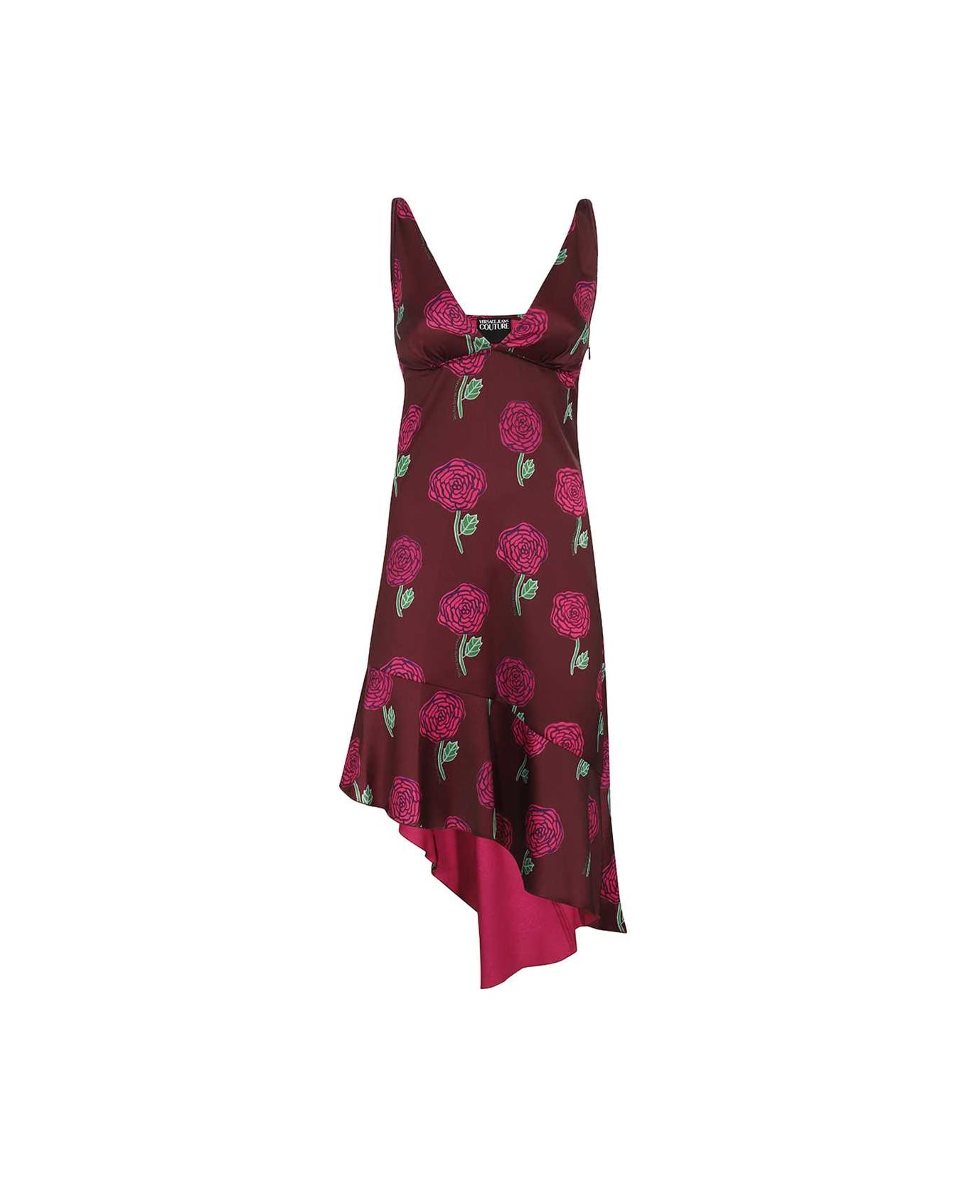 Versace Jeans Couture Floral Midi Dress - Red-purple or grape
