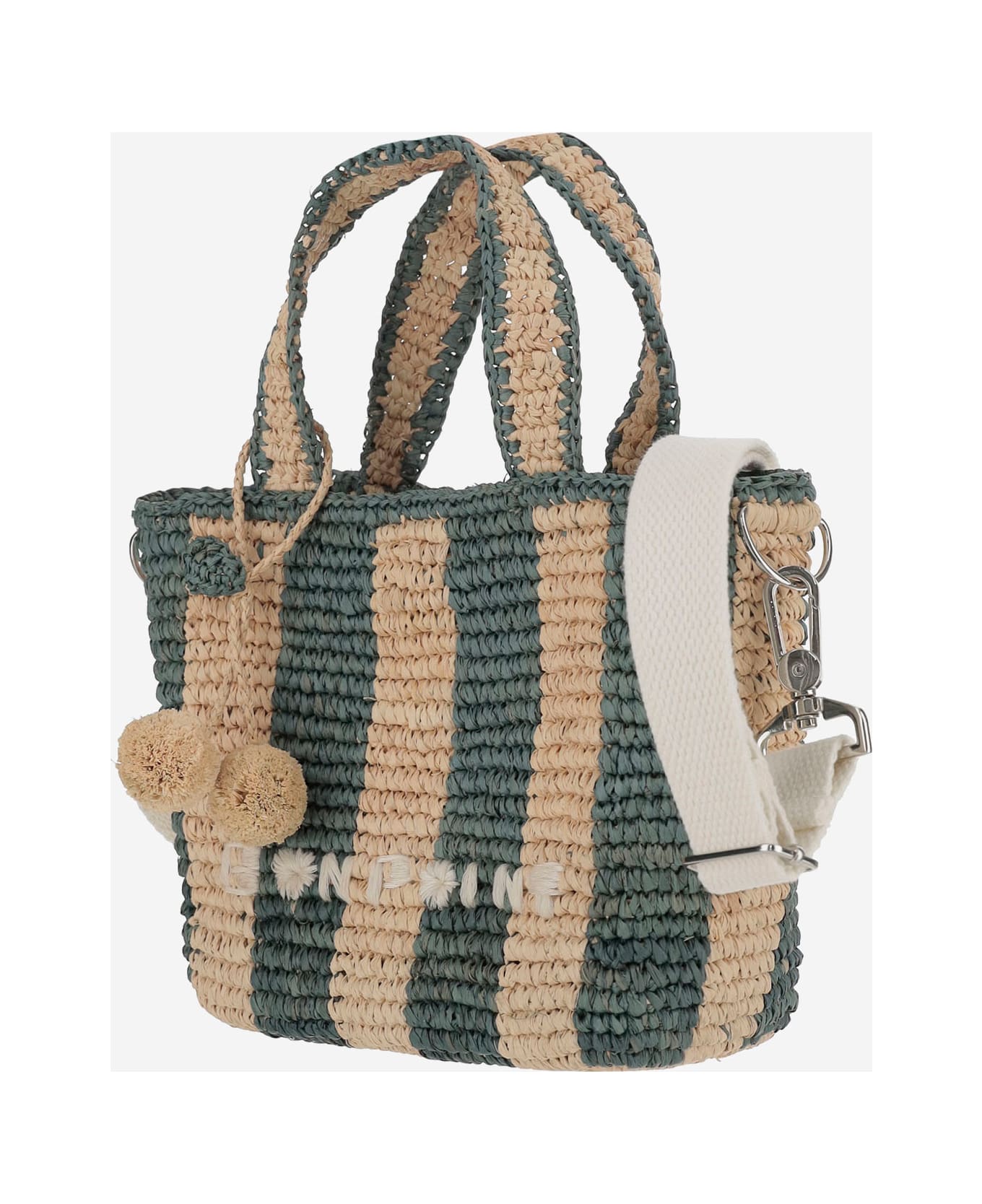 Bonpoint Raffia Handbag With Logo - Red