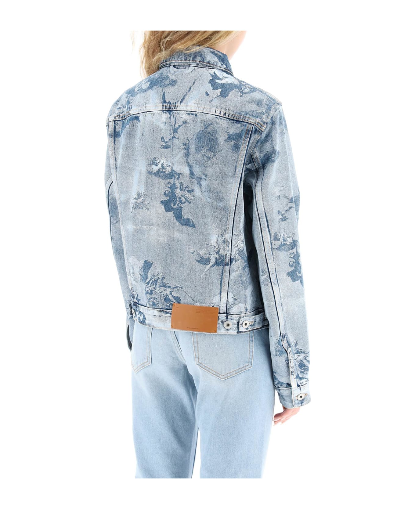 Off-White Printed Denim Jacket - Blu