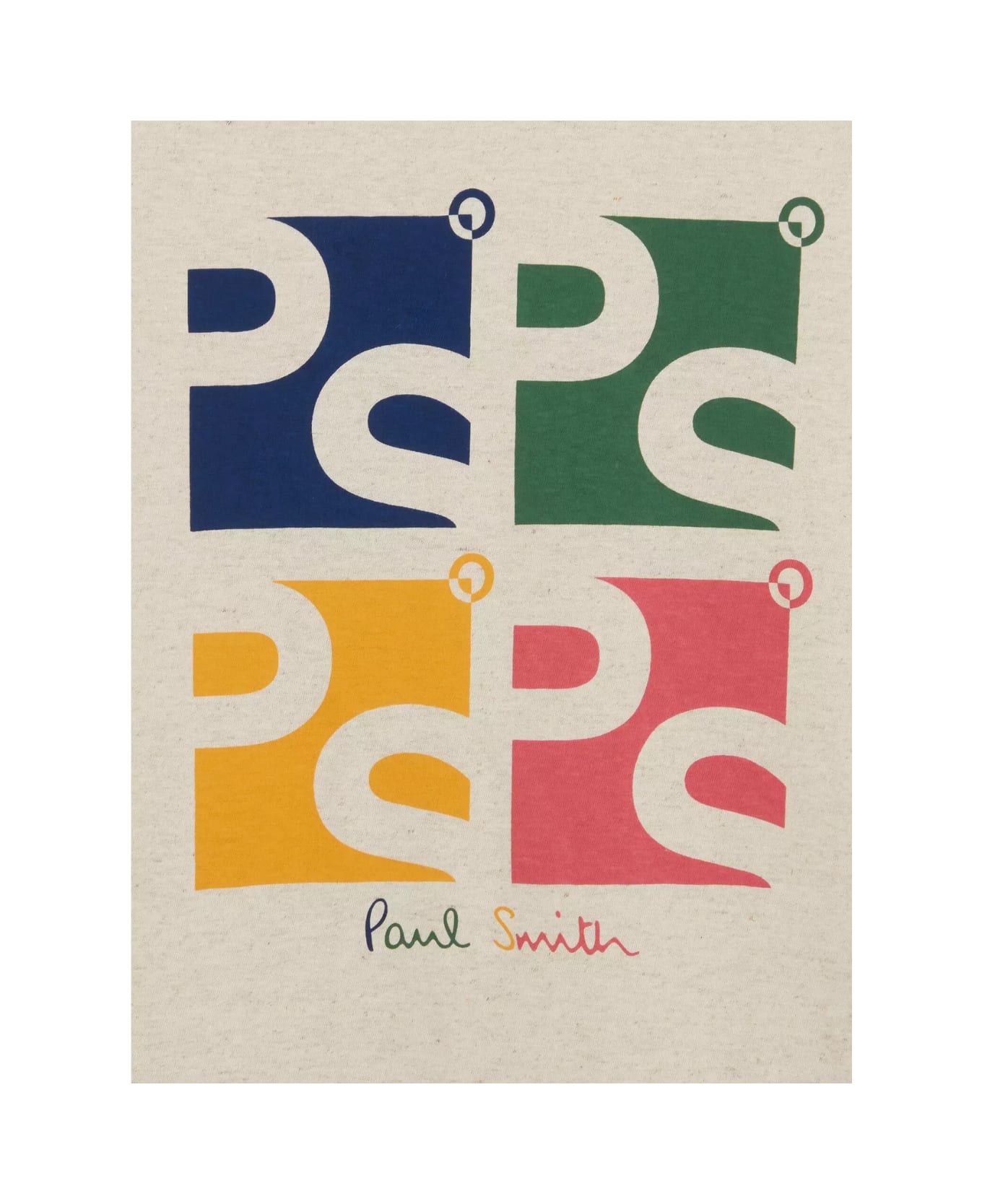 PS by Paul Smith Mens Reg Fit Ss T Shirt Square Ps - Whites