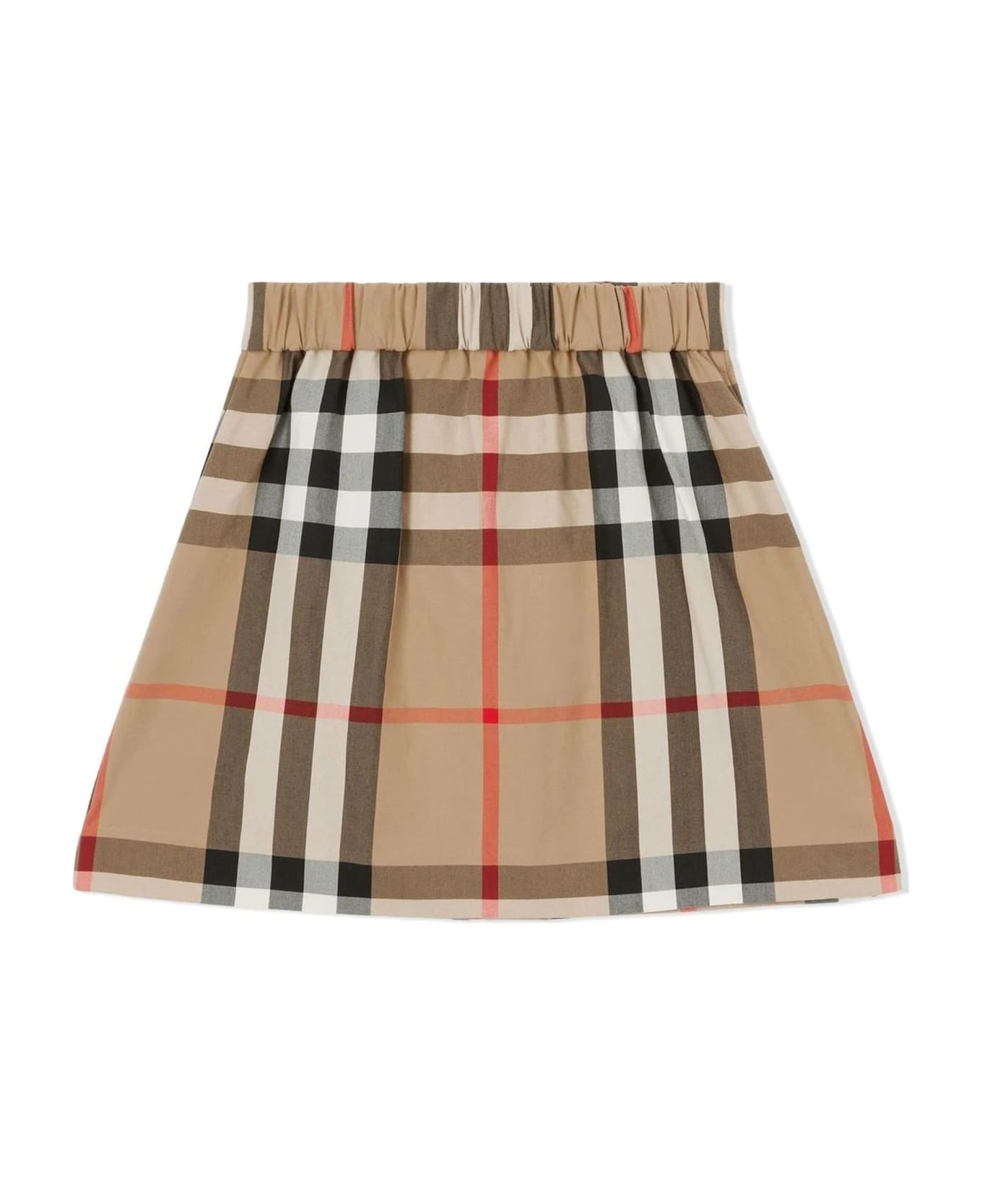 Burberry Check Cotton Skirt - BEIGE