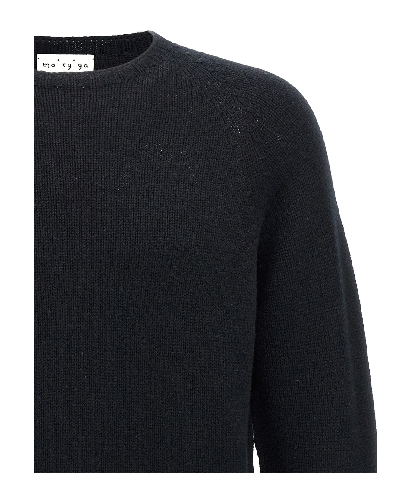 Ma'ry'ya Crew-neck Sweater - Black   ニットウェア