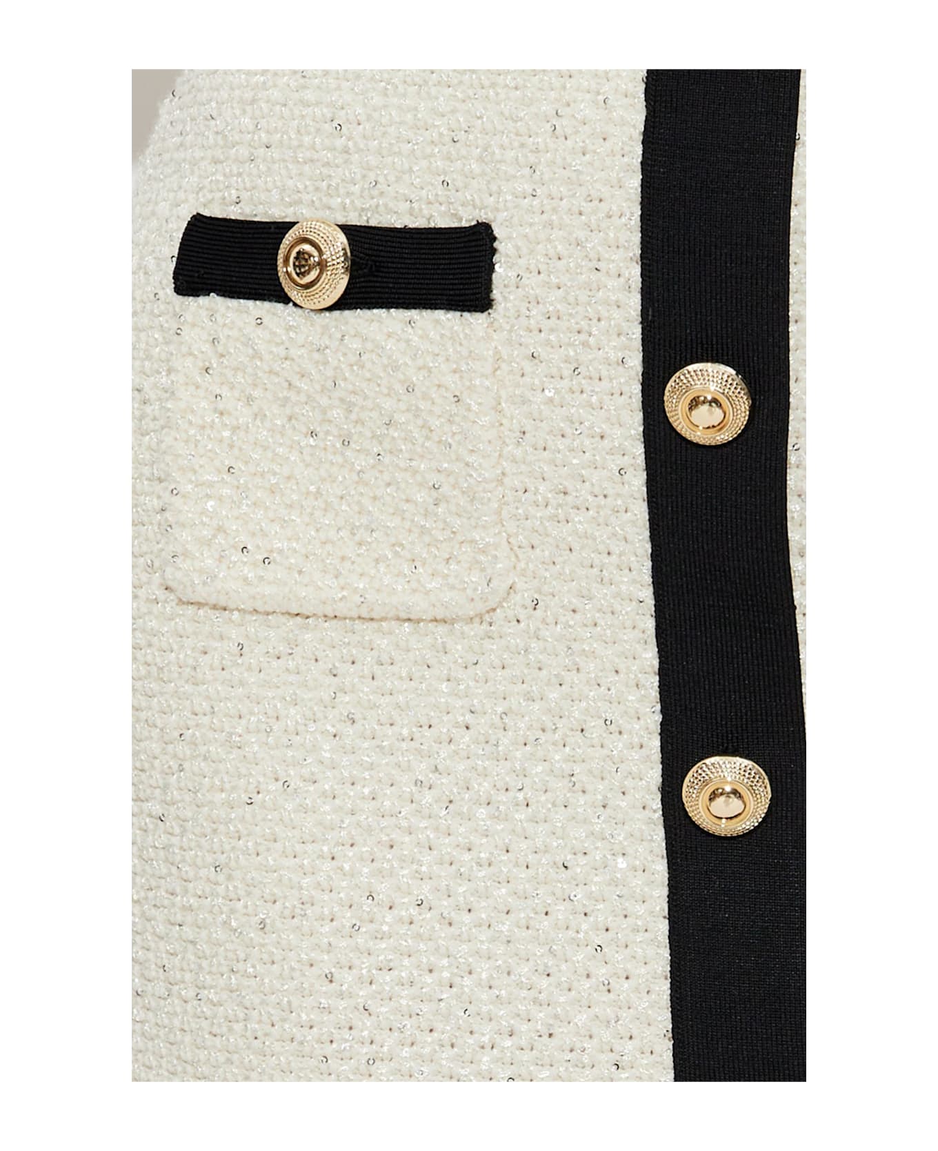 self-portrait Self Portrait Skirt With Shimmering Appliqués - White/Black