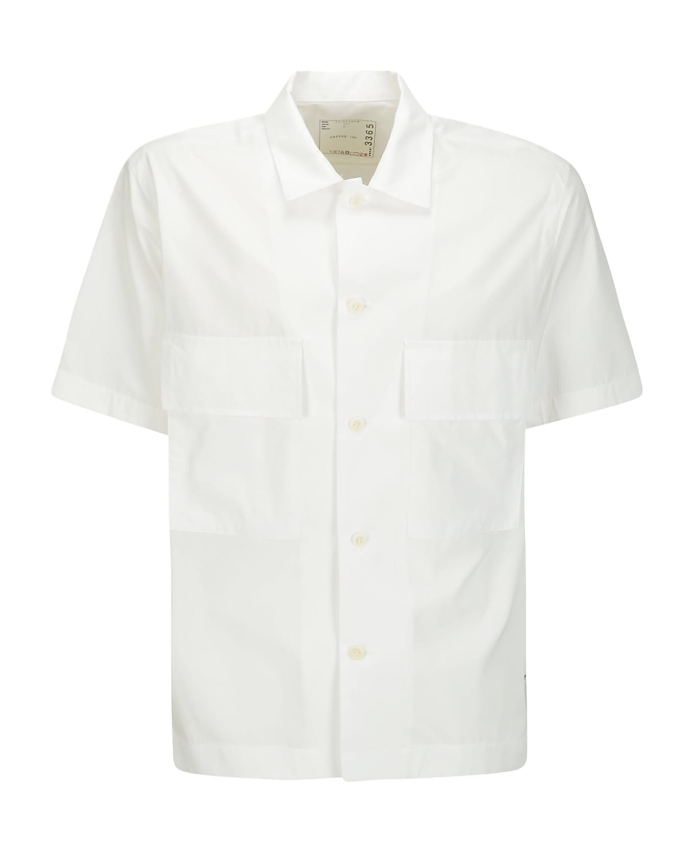 Sacai Short Sleeved Thomas Mason Poplin Shirt - OFF WHITE