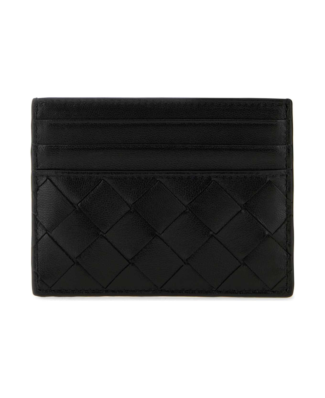 Bottega Veneta Black Leather Card Holder - BLACKGOLD 財布