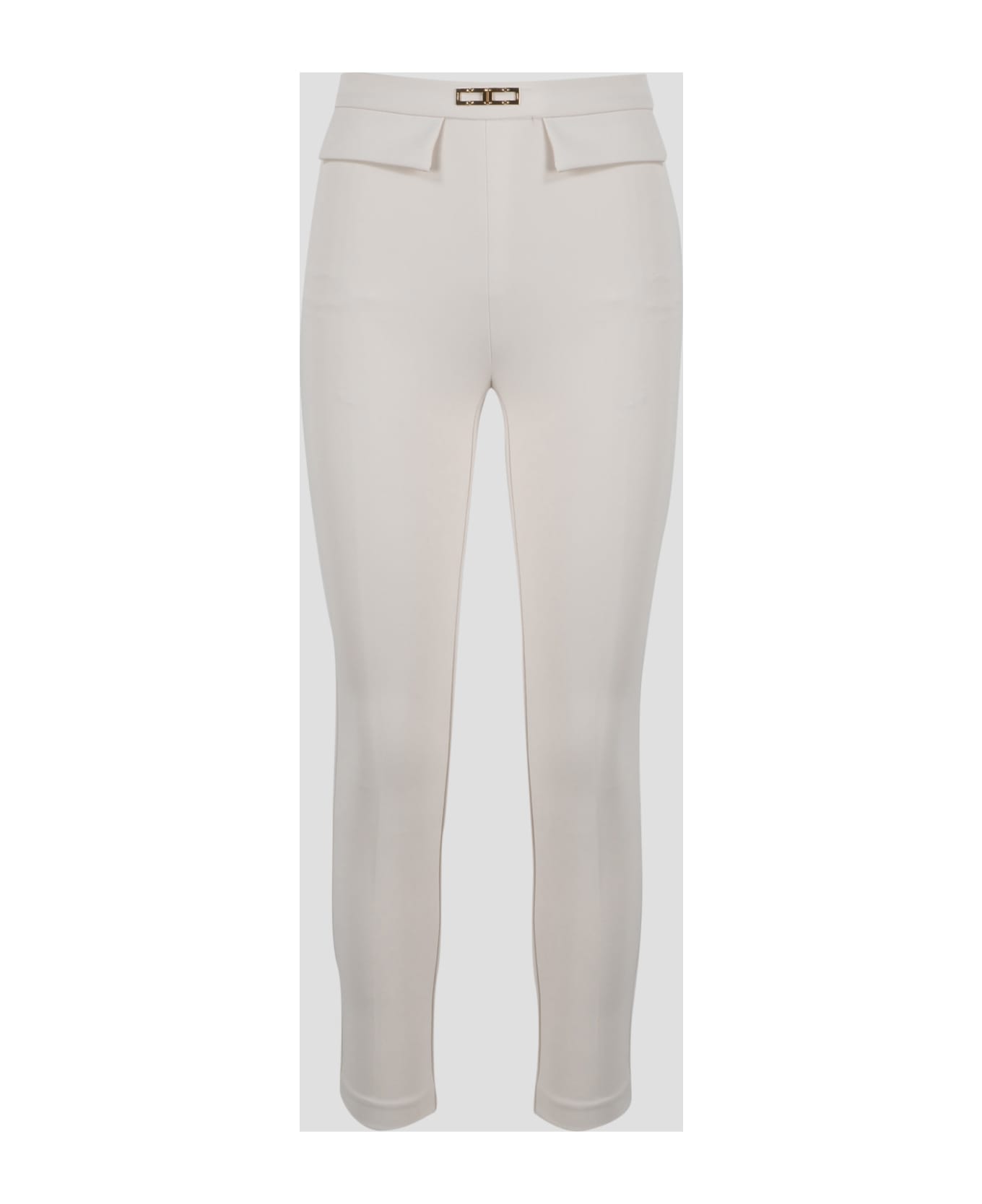 Elisabetta Franchi Stretch Crepe Trousers - White
