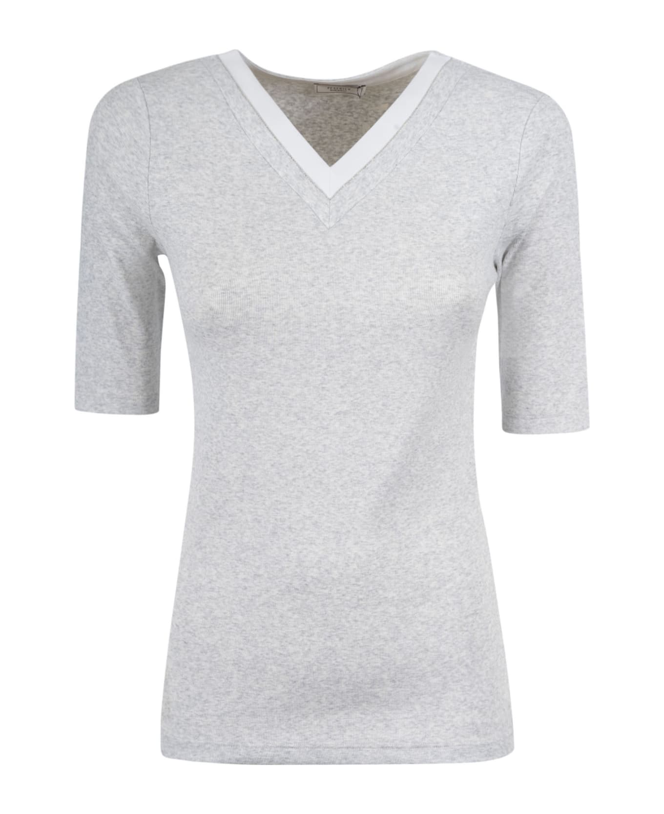 Peserico V-neck Short-sleeved T-shirt - A
