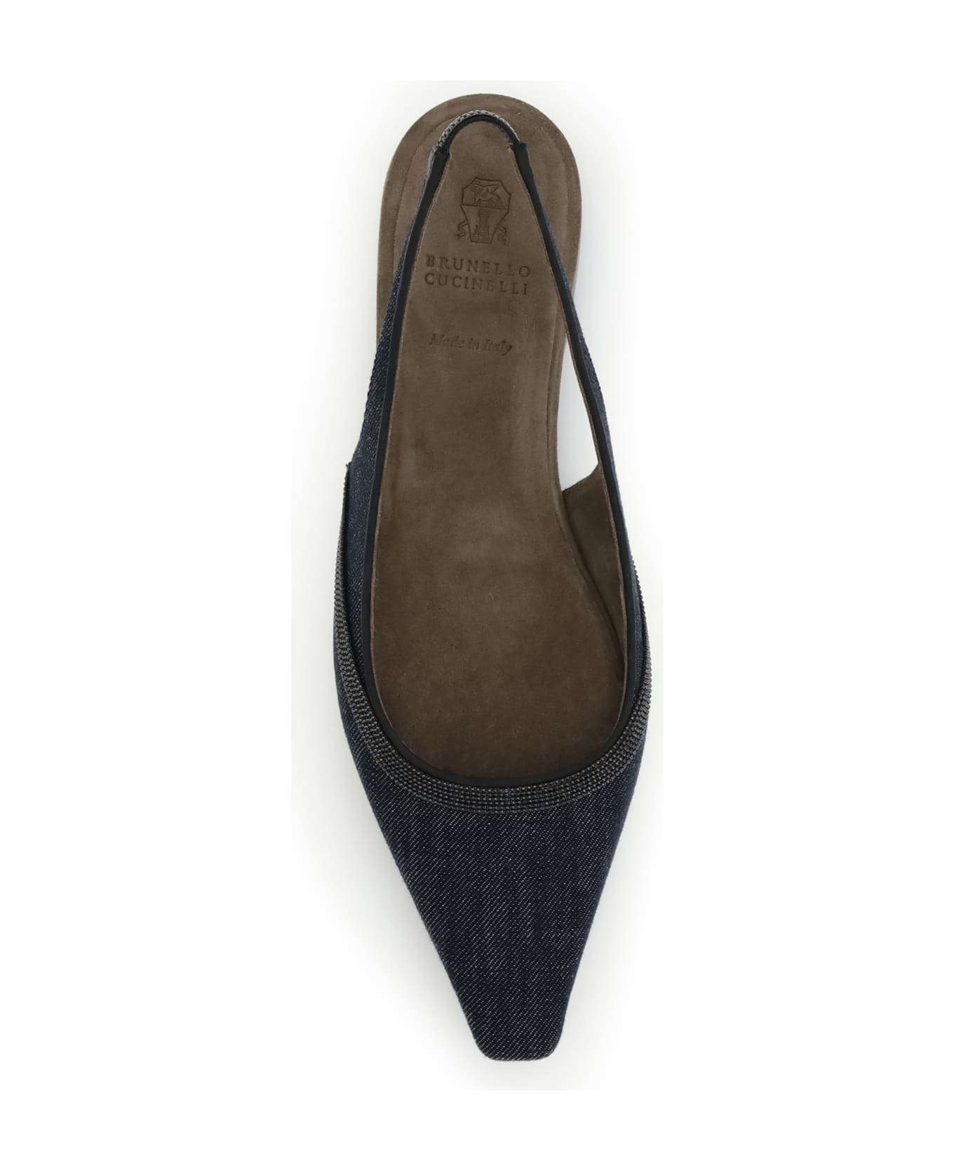 Brunello Cucinelli Denim Slingback Ballerinas