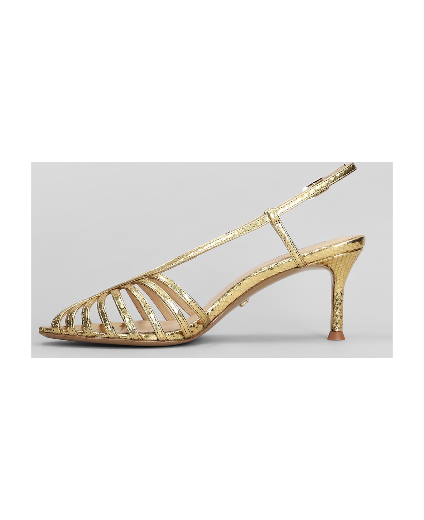 Lola Cruz Diana 65 Sandals In Gold Leather - gold