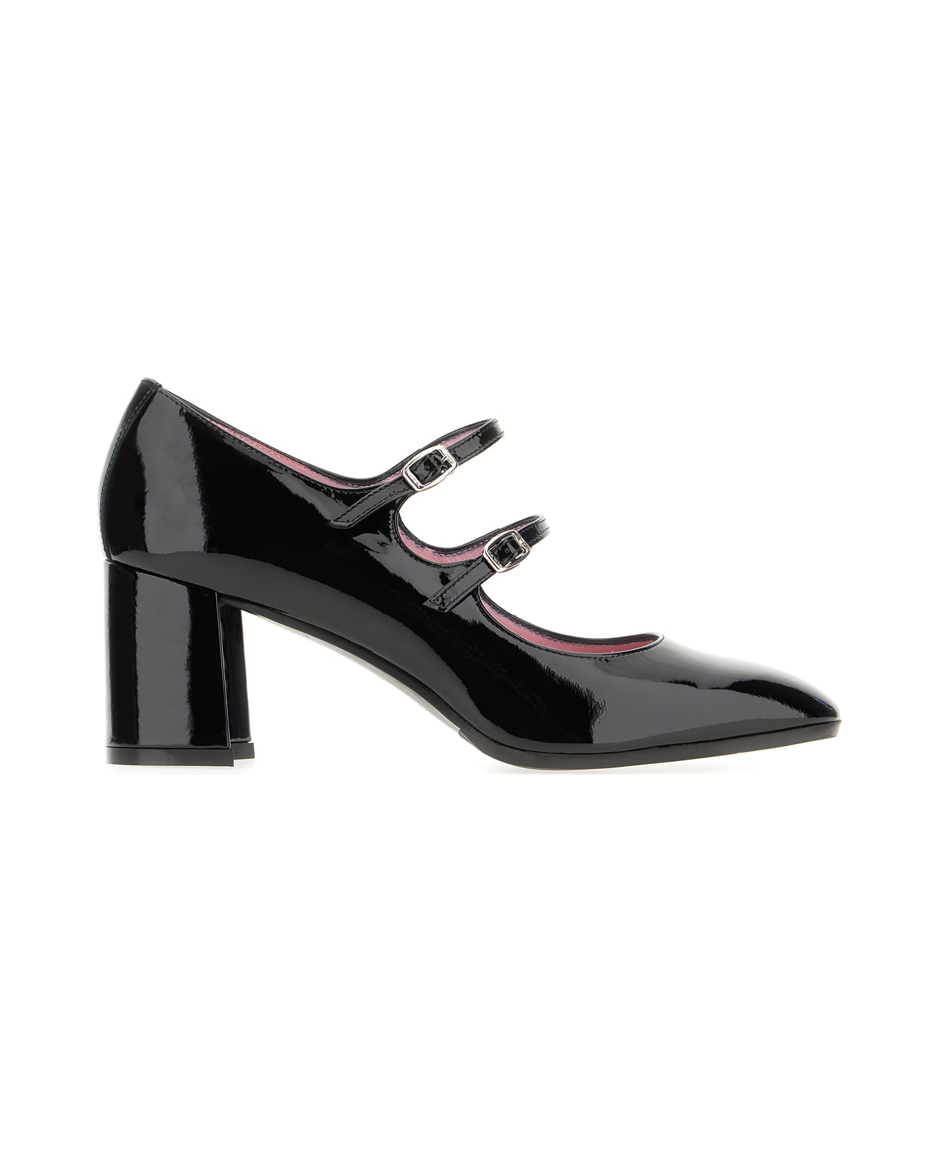 Carel Black Leather Alice Pumps - BLACK