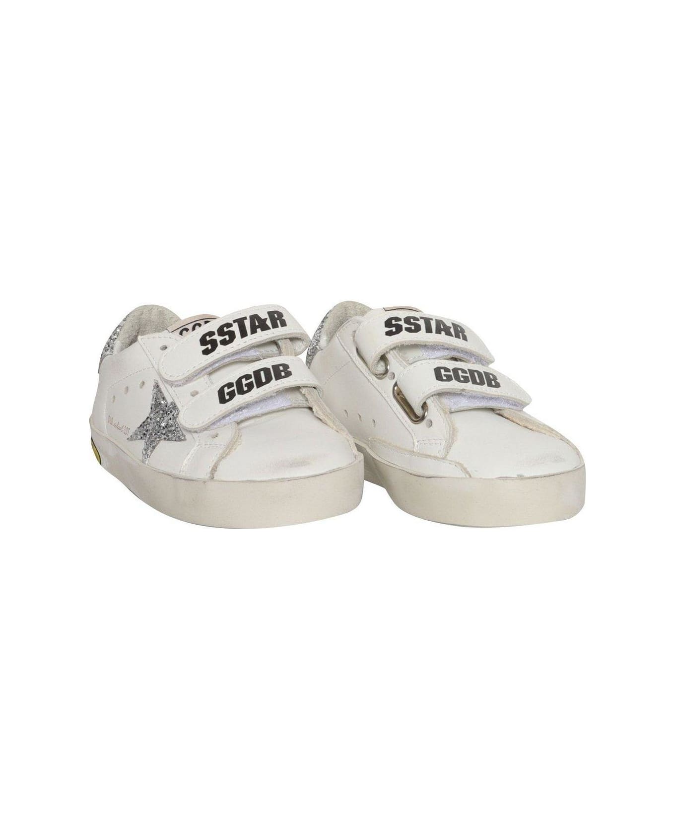 Golden Goose Old School Star Patch Sneakers - White/ice/silver シューズ