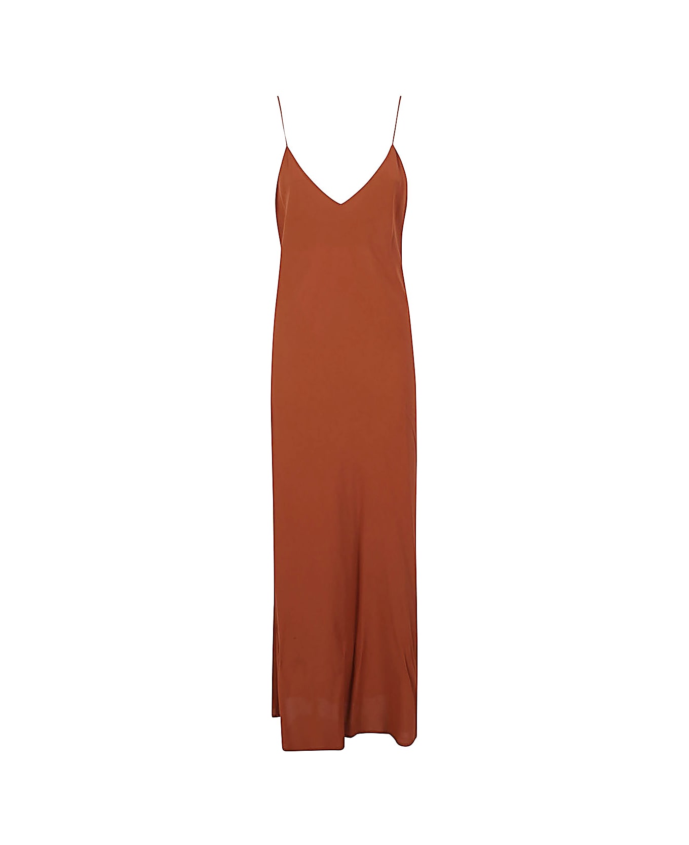 Alberto Biani Georgette Long Slip Dress - Brown
