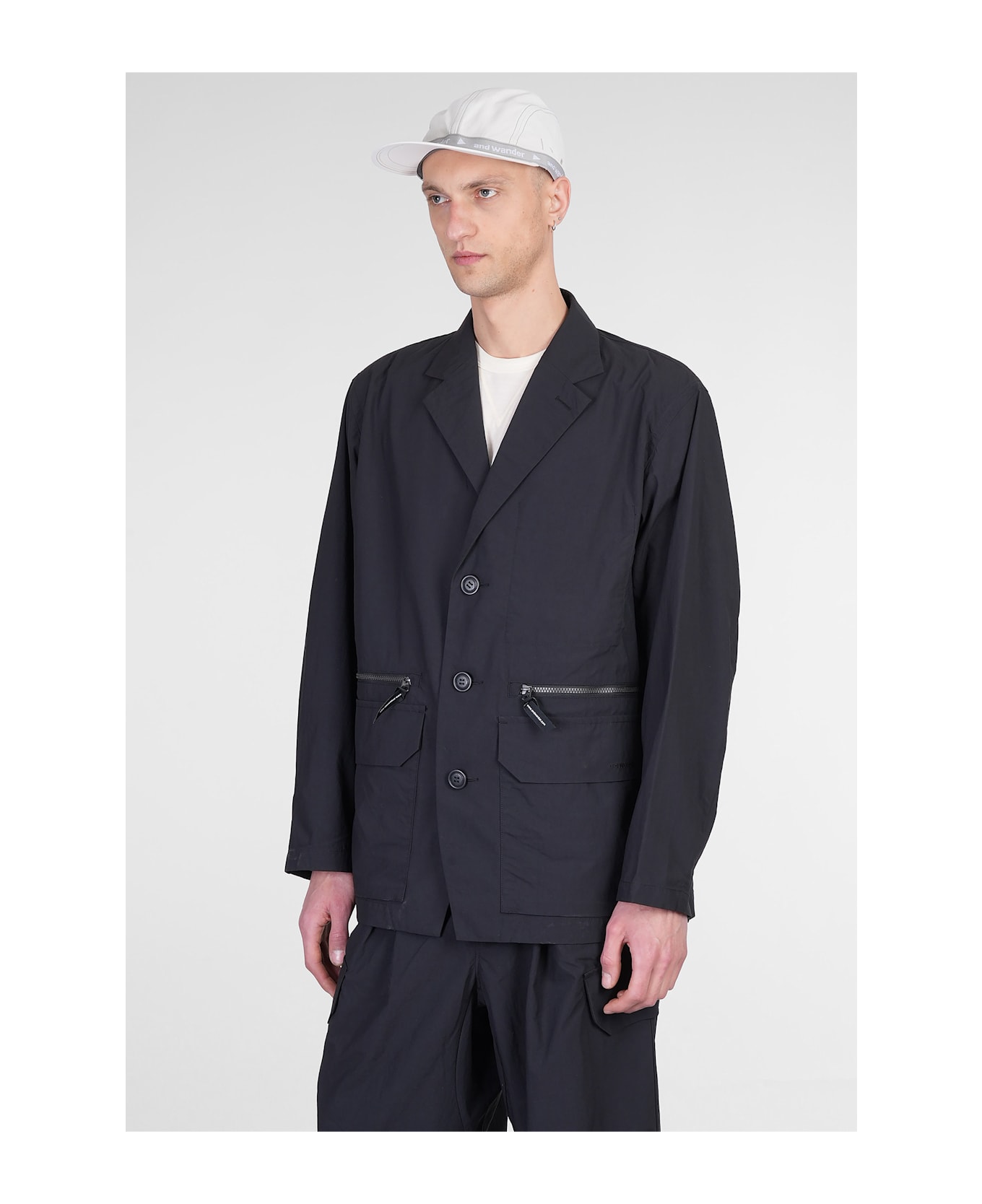 And Wander Blazer In Black Nylon - black