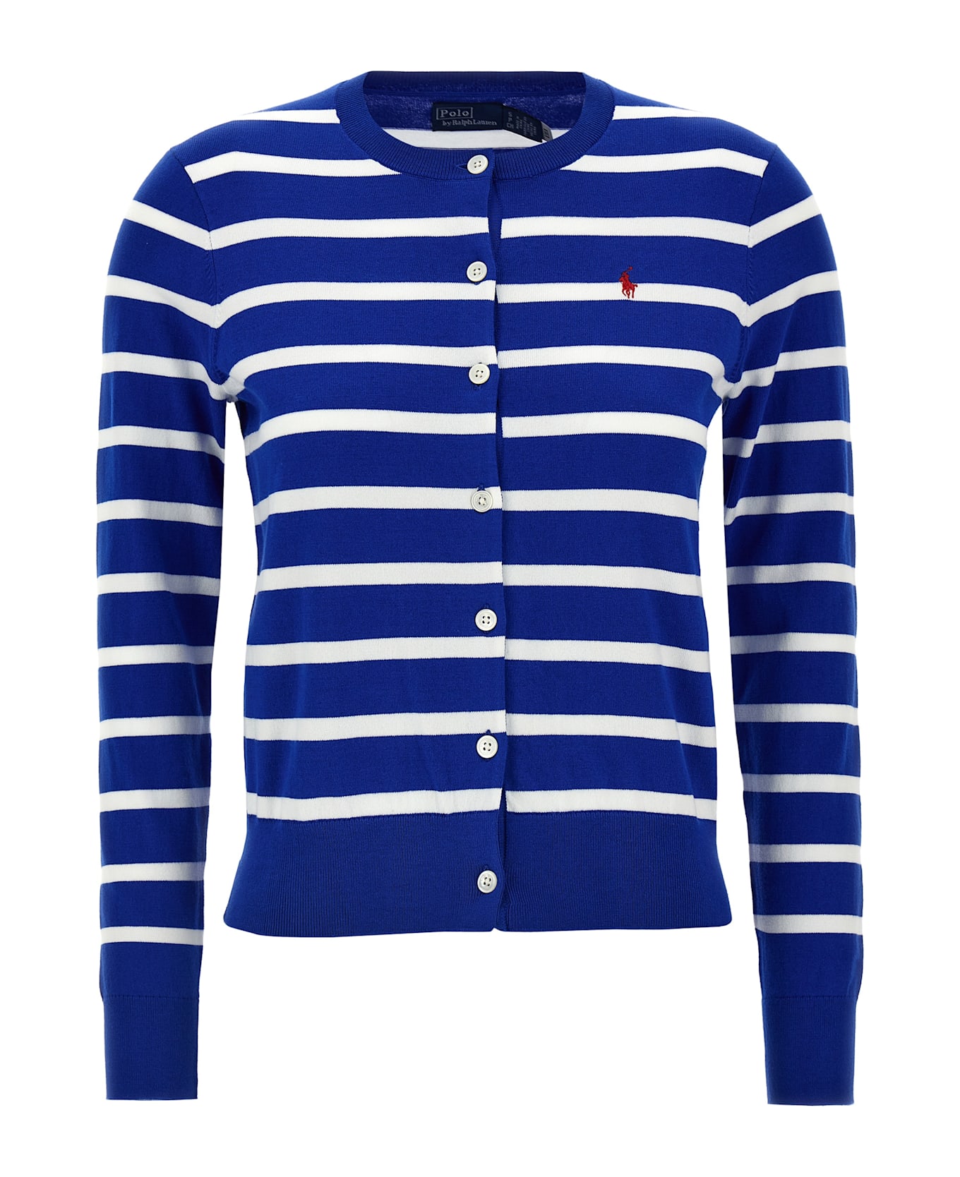 Polo Ralph Lauren Logo Embroidery Cardigan - BLUE SATURN WHITE