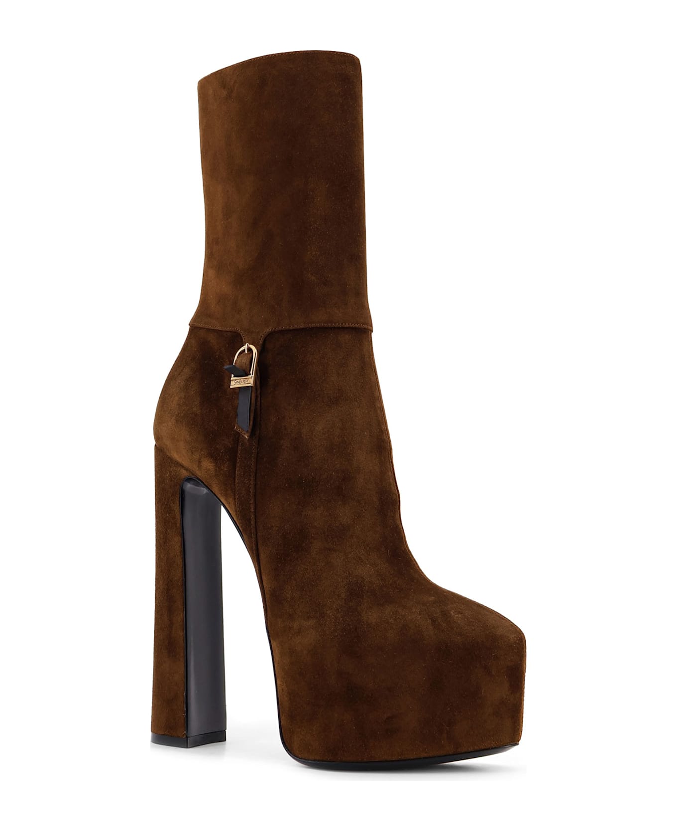 Saint Laurent Nico Suede Plateau Ankle Boots - LAND