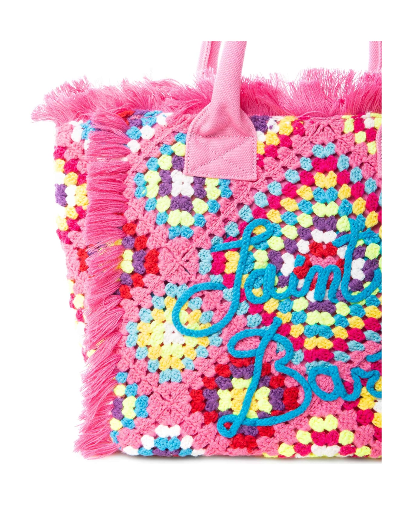 MC2 Saint Barth Vanity Crochet Shoulder Bag With Pattern - PINK